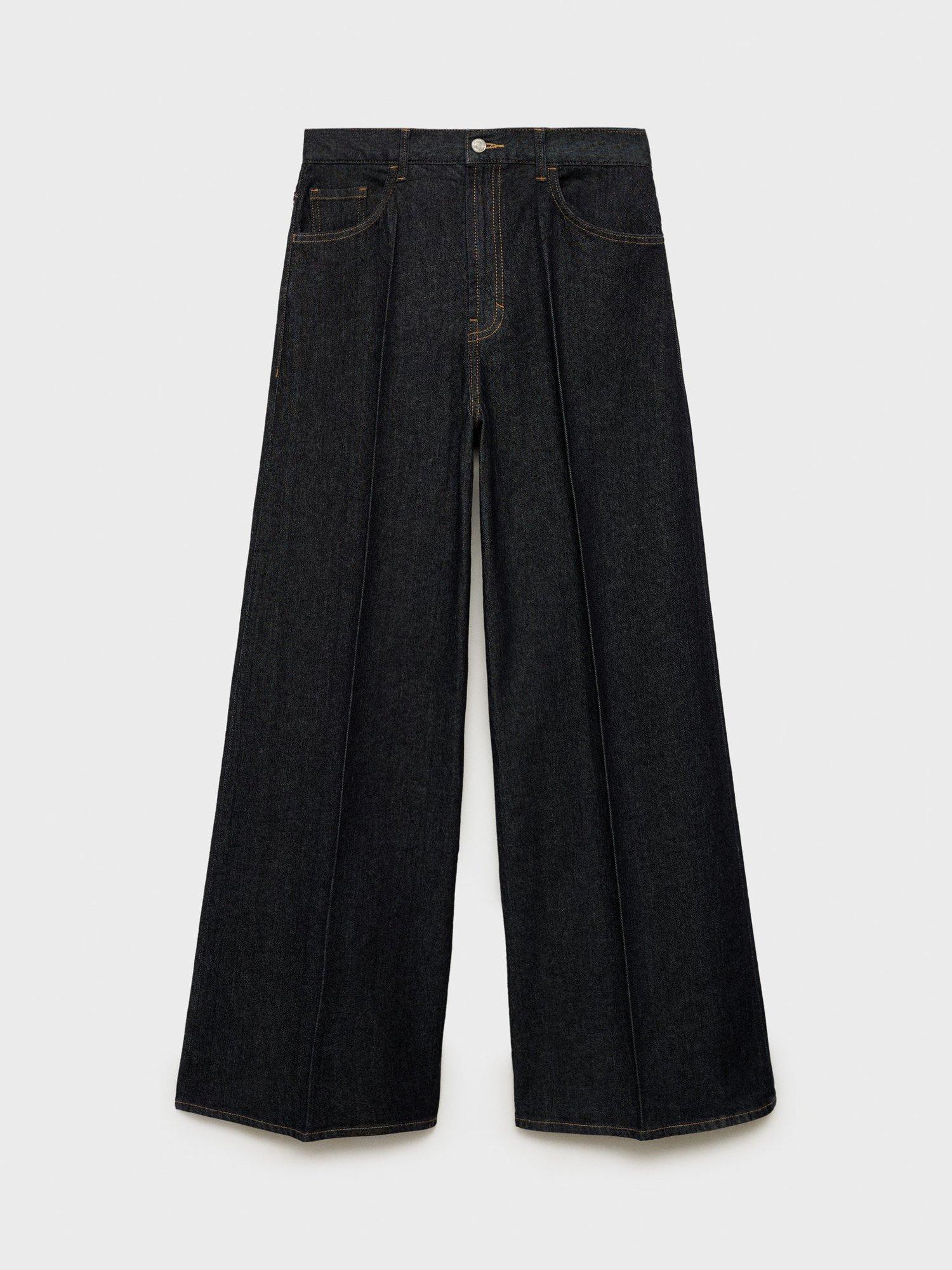 Product image 3 of 7, which shows Mango Elise High Rise Wide Leg Jeans, Navy, 8
