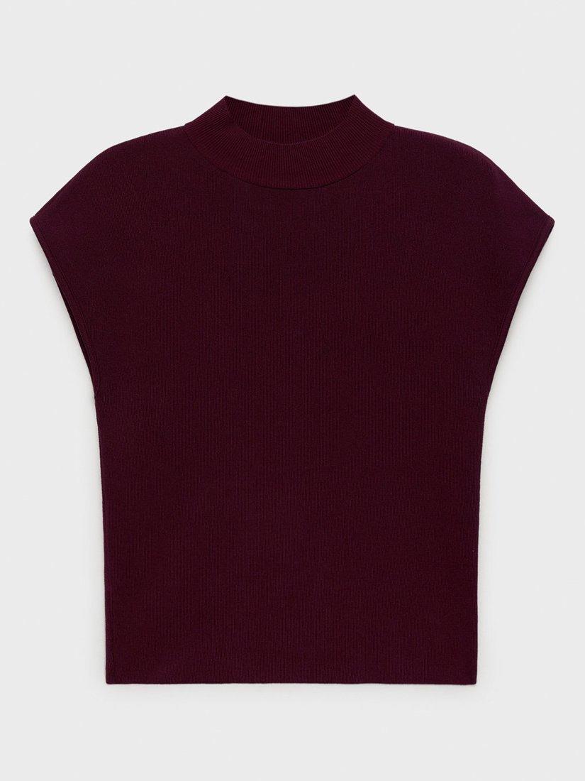 Product image 3 of 6, which shows Mango Dumin High Neck Jumper, Maroon, L