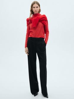 Mango Poma Slim Fit Turtleneck Jumper, Red - view 2, Red