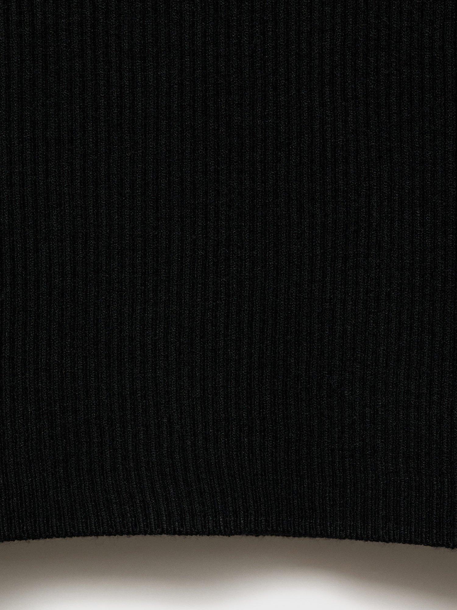 Product image 5 of 8, which shows Mango Shadowin Contrast Trim Ribbed Top, Black, XS