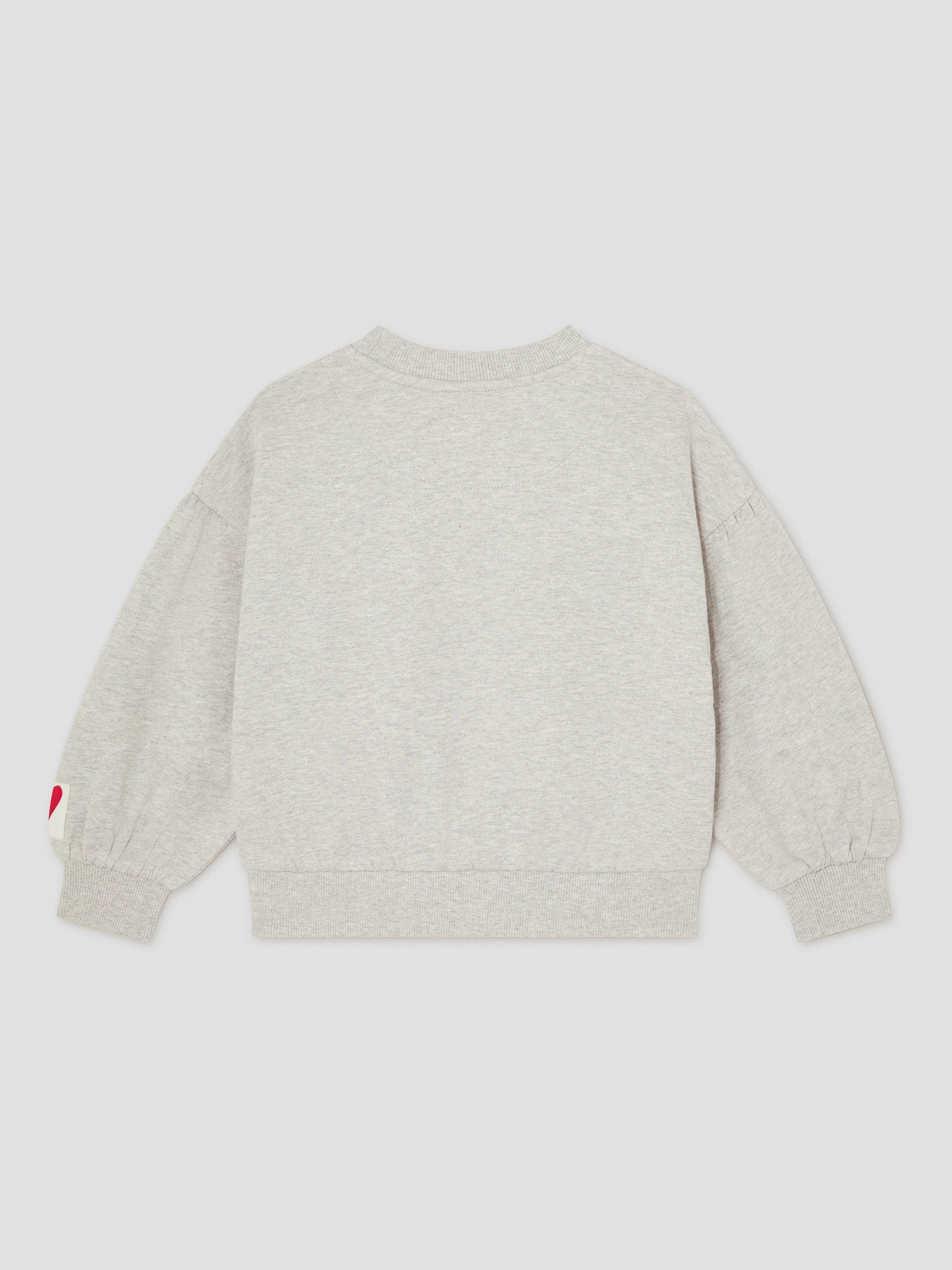Product image 2 of 3, which shows Monsoon Kids' Self Love Sweatshirt, Grey, 3-4 years