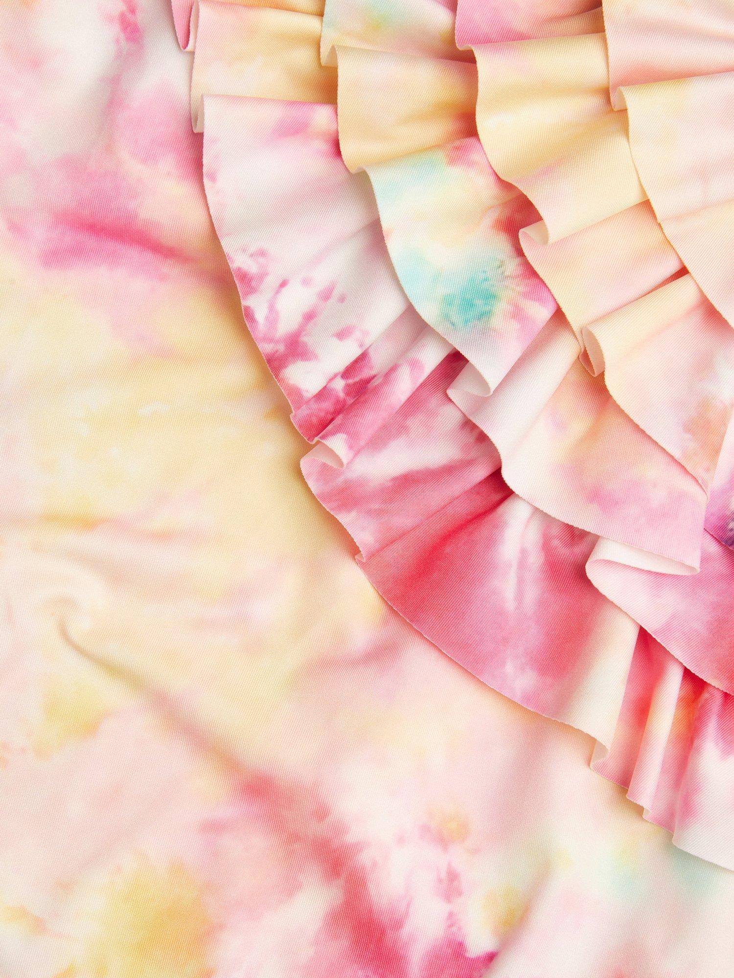 Product image 3 of 3, which shows Monsoon Kids' Tie Dye Swimsuit, Pink, 3-4 years