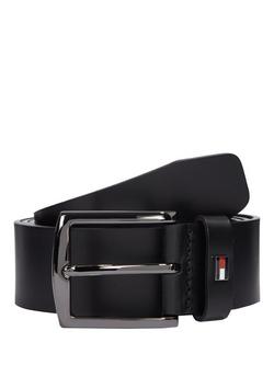 Tommy Hilfiger Denton Leather Belt, Black, Black