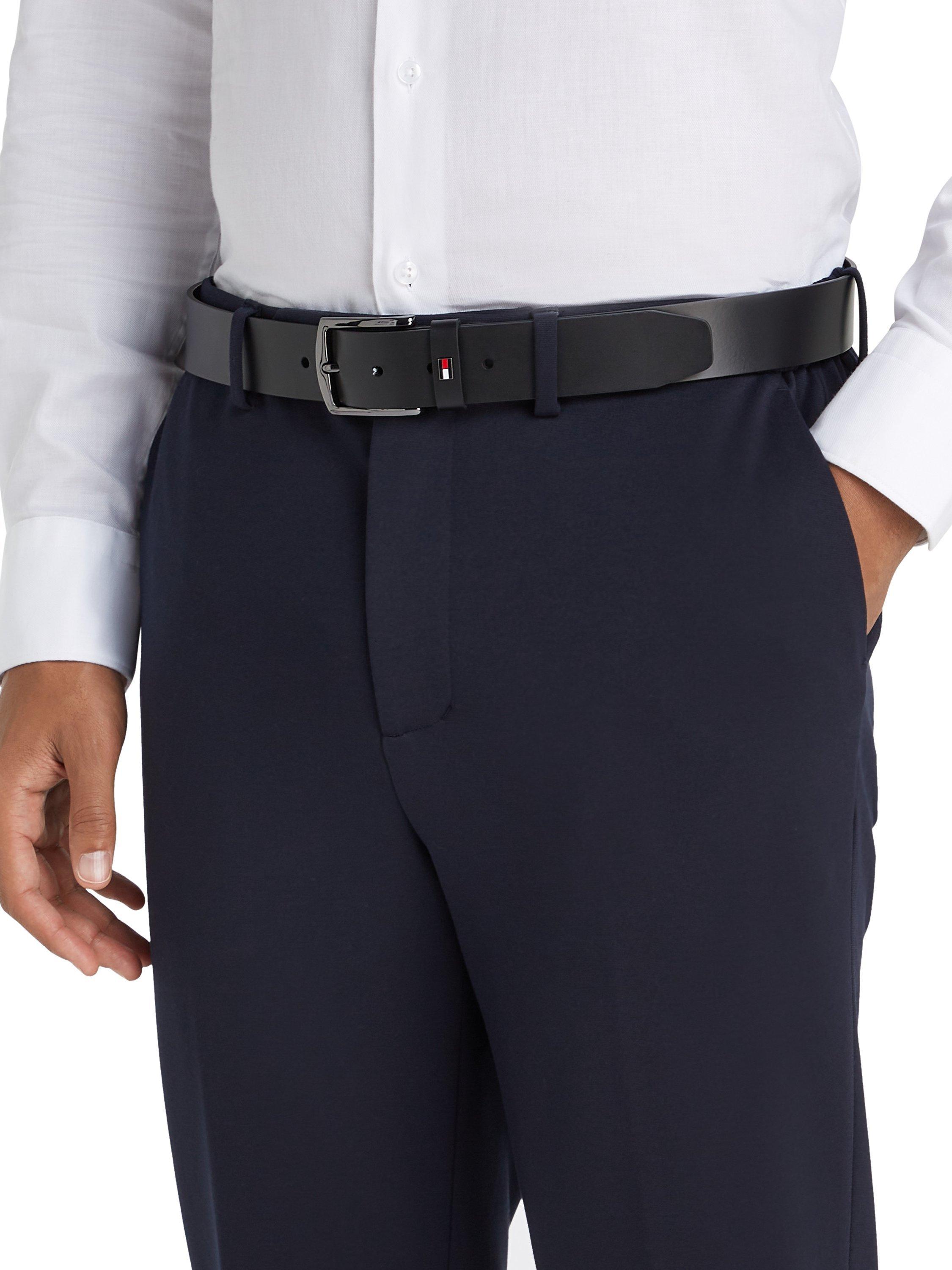 Product image 4 of 4, which shows Tommy Hilfiger Denton Leather Belt, Black, 31"/80cm