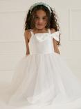 Monsoon Kids' Betty Bow Dress, Ivory