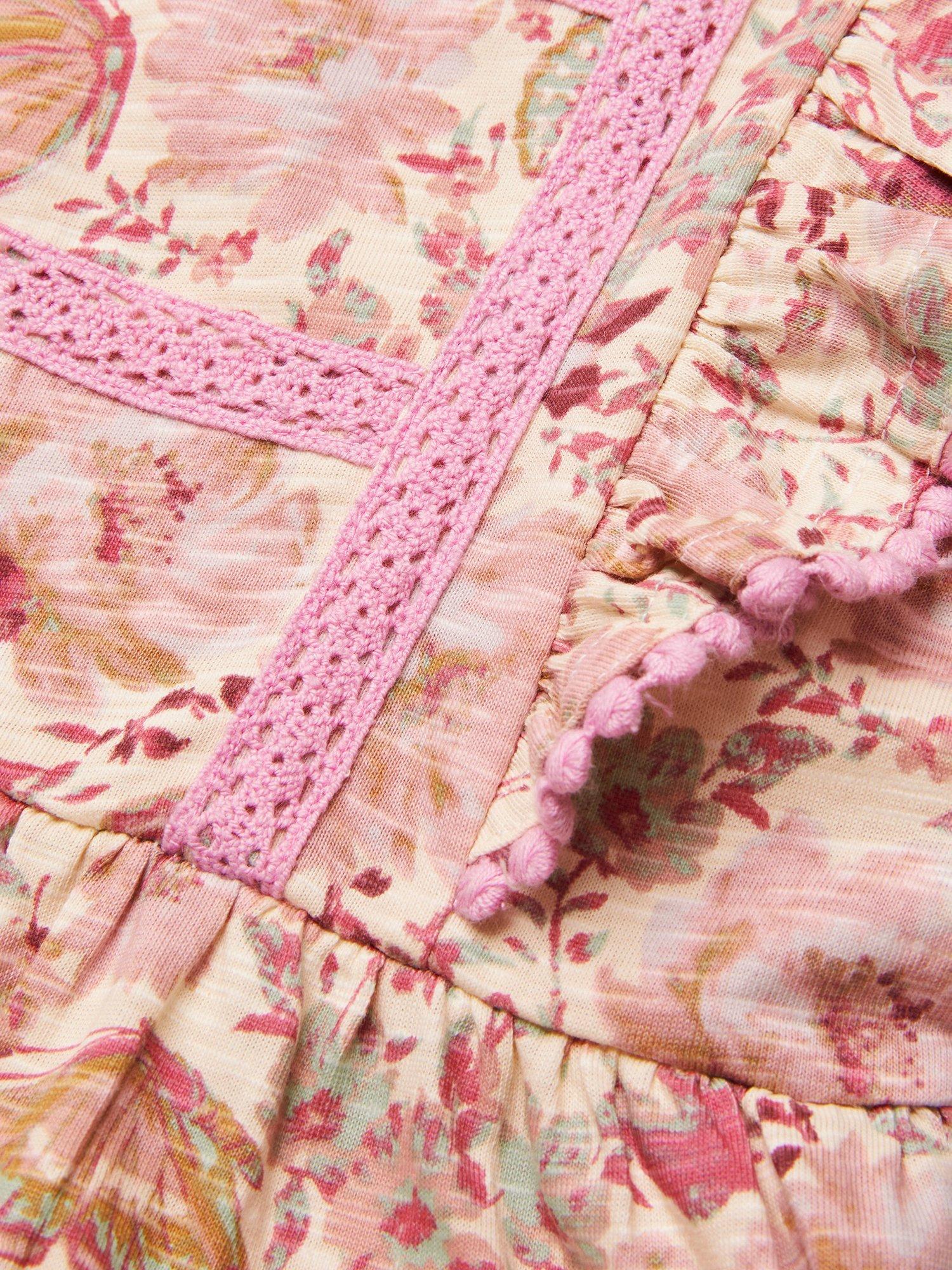 Product image 4 of 4, which shows Monsoon Kids' Butterfly Dress, Pink, 5-6 years