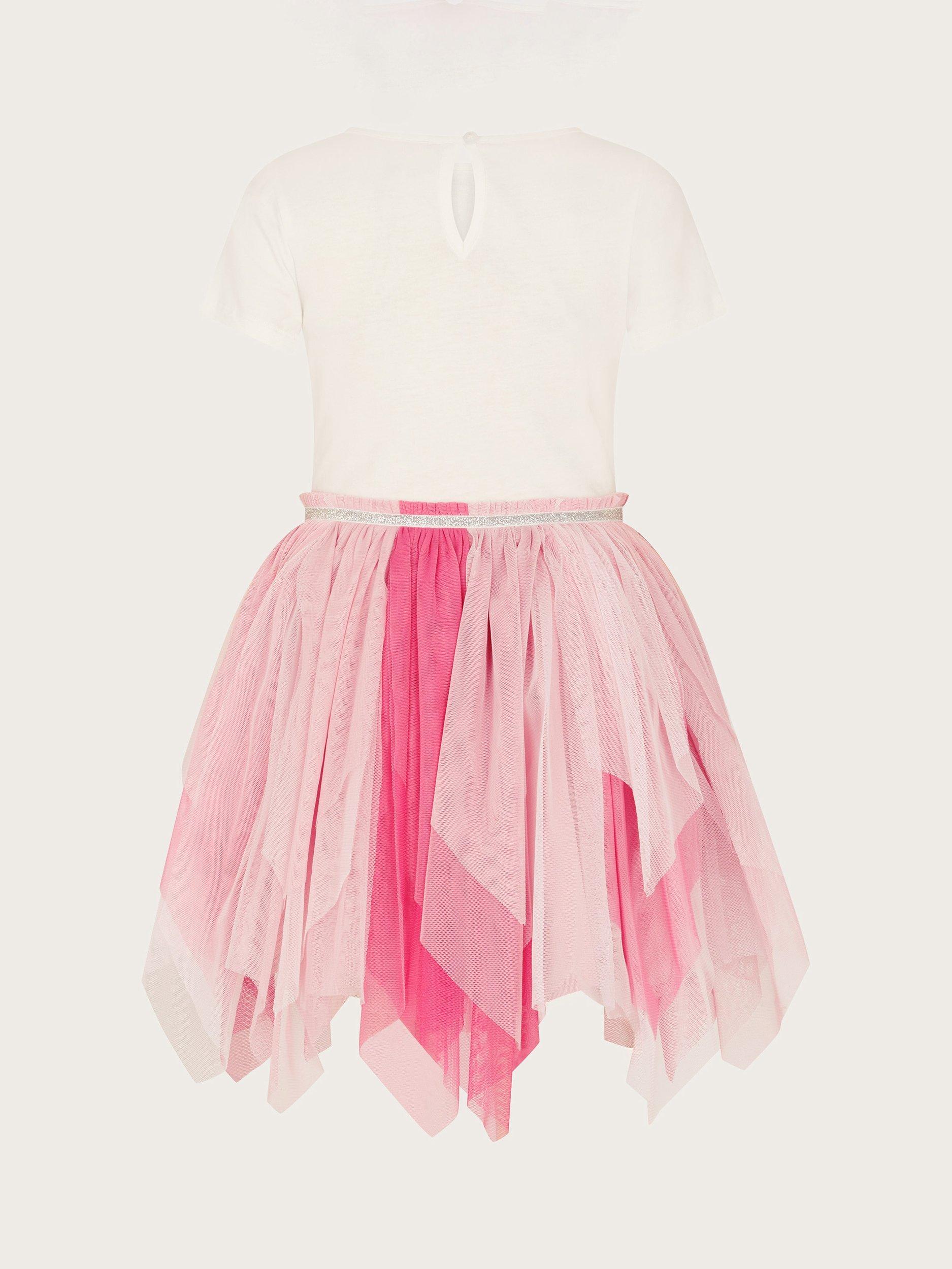 Product image 3 of 4, which shows Monsoon Kids' Sequin Disco Dress, Pink, 5-6 years