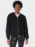 Sweaty Betty Revive Zip Organic Cotton Rich Hoodie, Black