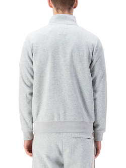 LUKE 1977 Duke Zip Up Sweater - view 2, Mid Marl Grey/Cream