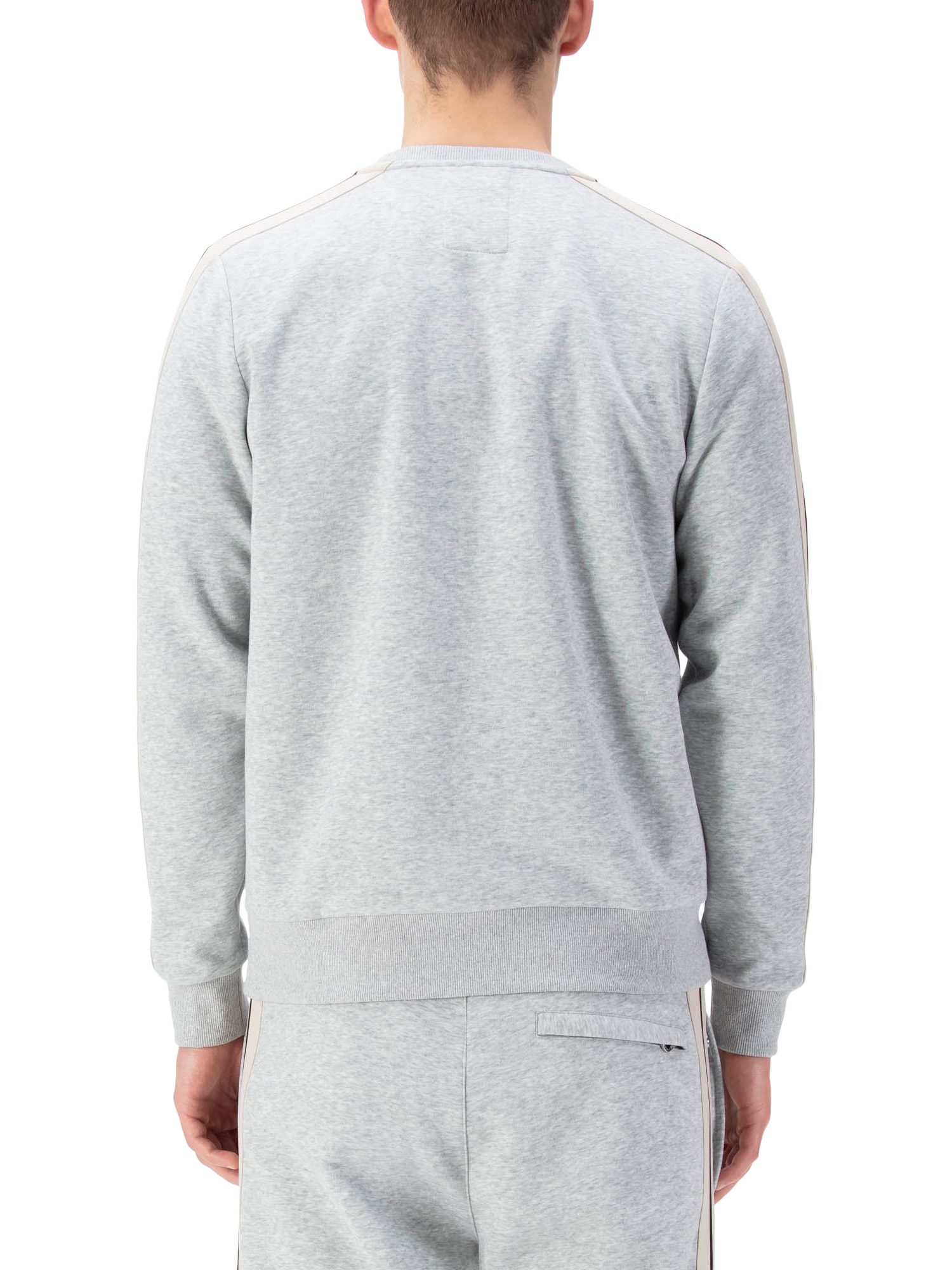 Product image 2 of 6, which shows LUKE 1977 Massachusetts Sweatshirt, Mid Marl Grey/Cream, XS