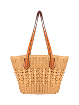 Bloom & Bay Kiara Woven Basket Bag, Natural