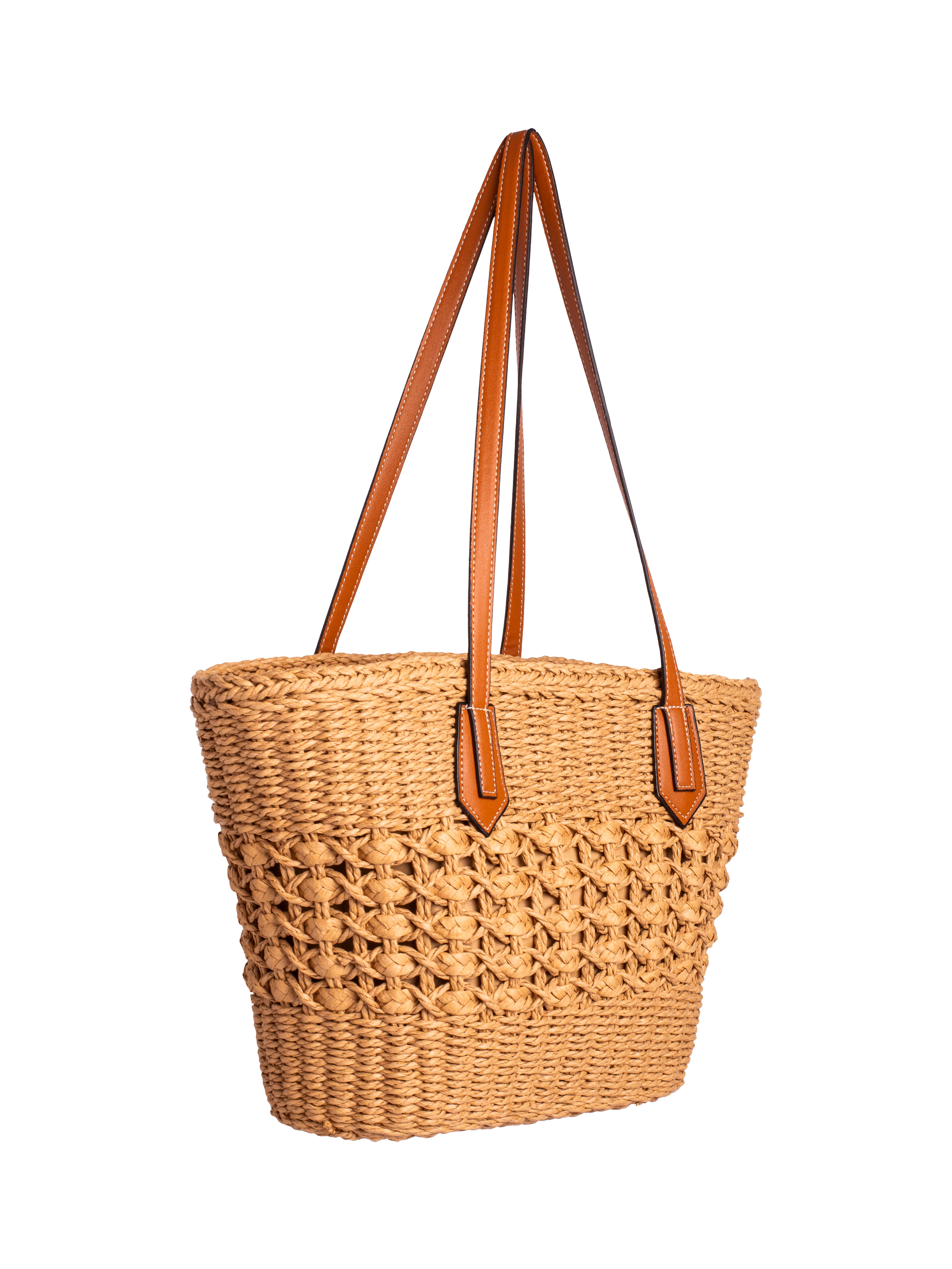 Product image 2 of 3, which shows Bloom & Bay Kiara Woven Basket Bag, Natural