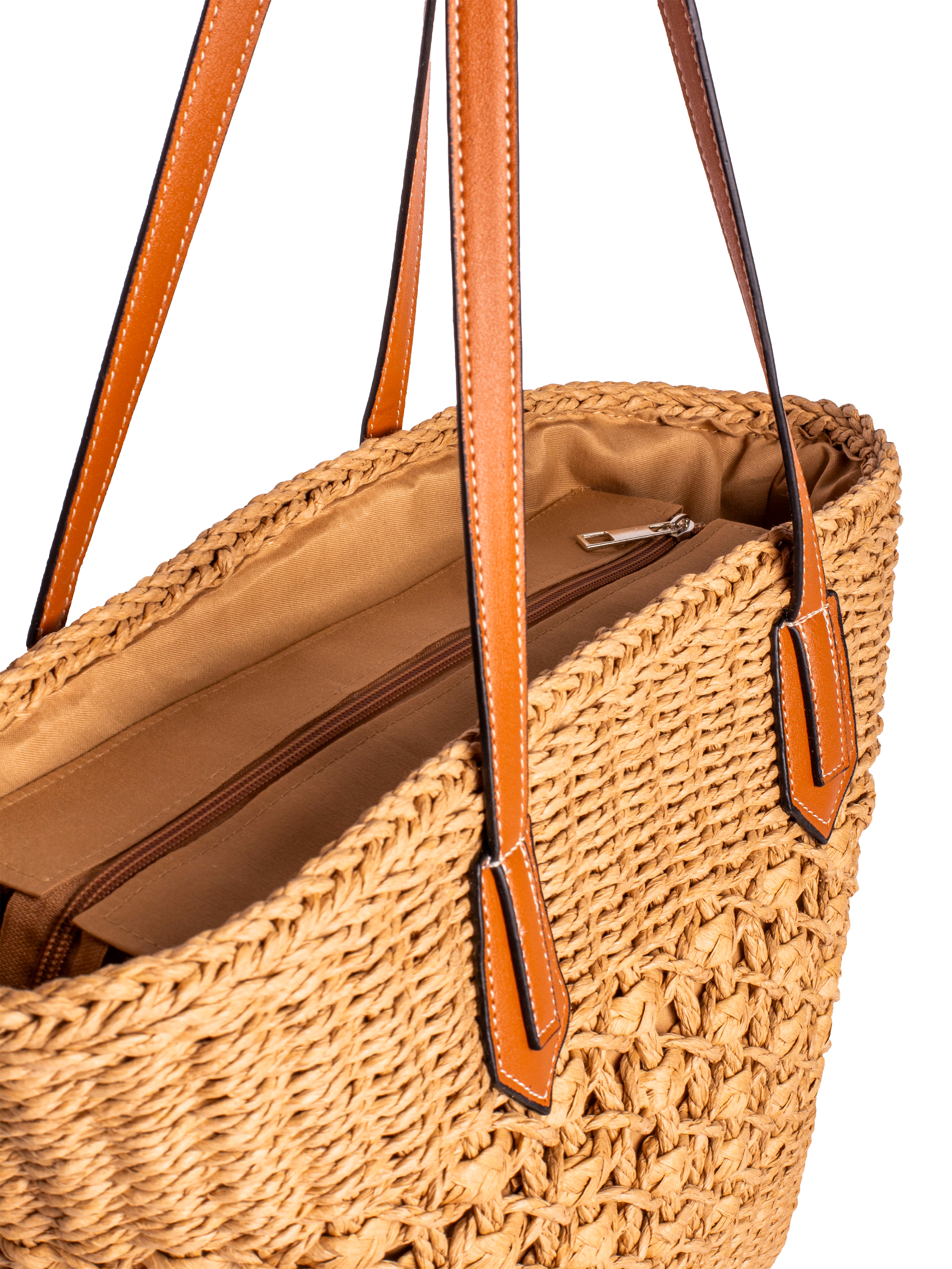 Product image 3 of 3, which shows Bloom & Bay Kiara Woven Basket Bag, Natural