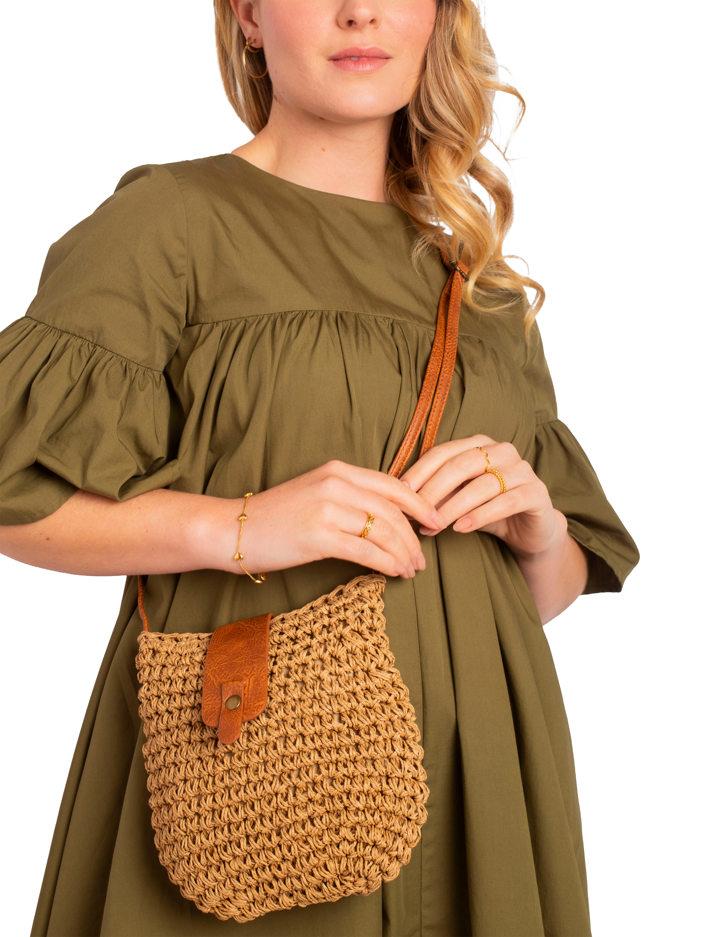 Product image 3 of 4, which shows Bloom & Bay Ella Shoulder Bag, Natural