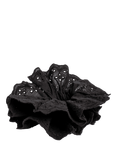 Bloom & Bay Delphine Broderie Anglaise Hair Scrunchie, Black