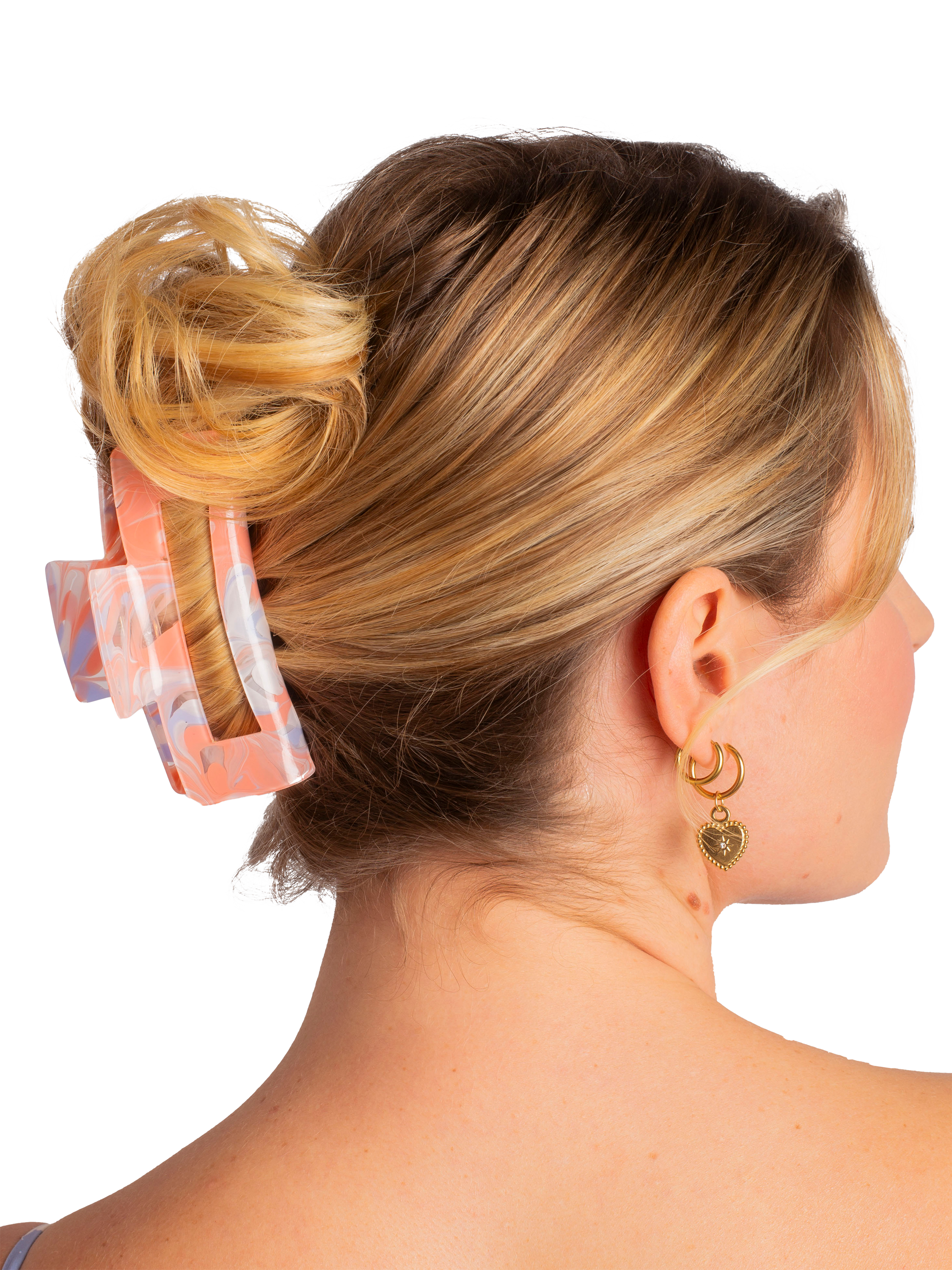 Product image 3 of 4, which shows Bloom & Bay Dahlia Hair Clip, Coral