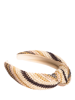 Bloom & Bay Cassidy Stripe Raffia Headband, Natural, Natural