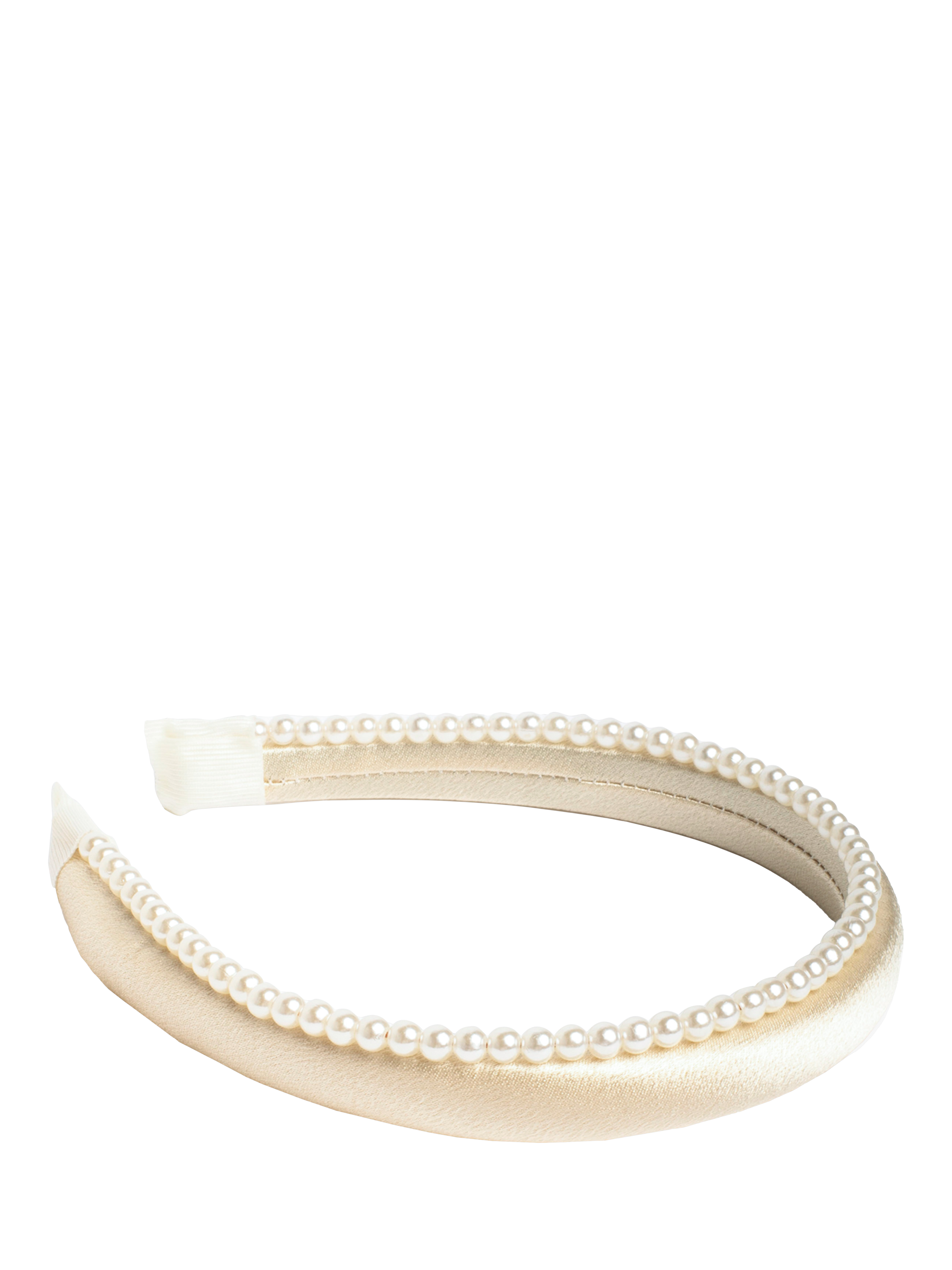 Product image 1 of 4, which shows Bloom & Bay Hyacinth Pearl Detail Headband, Cream