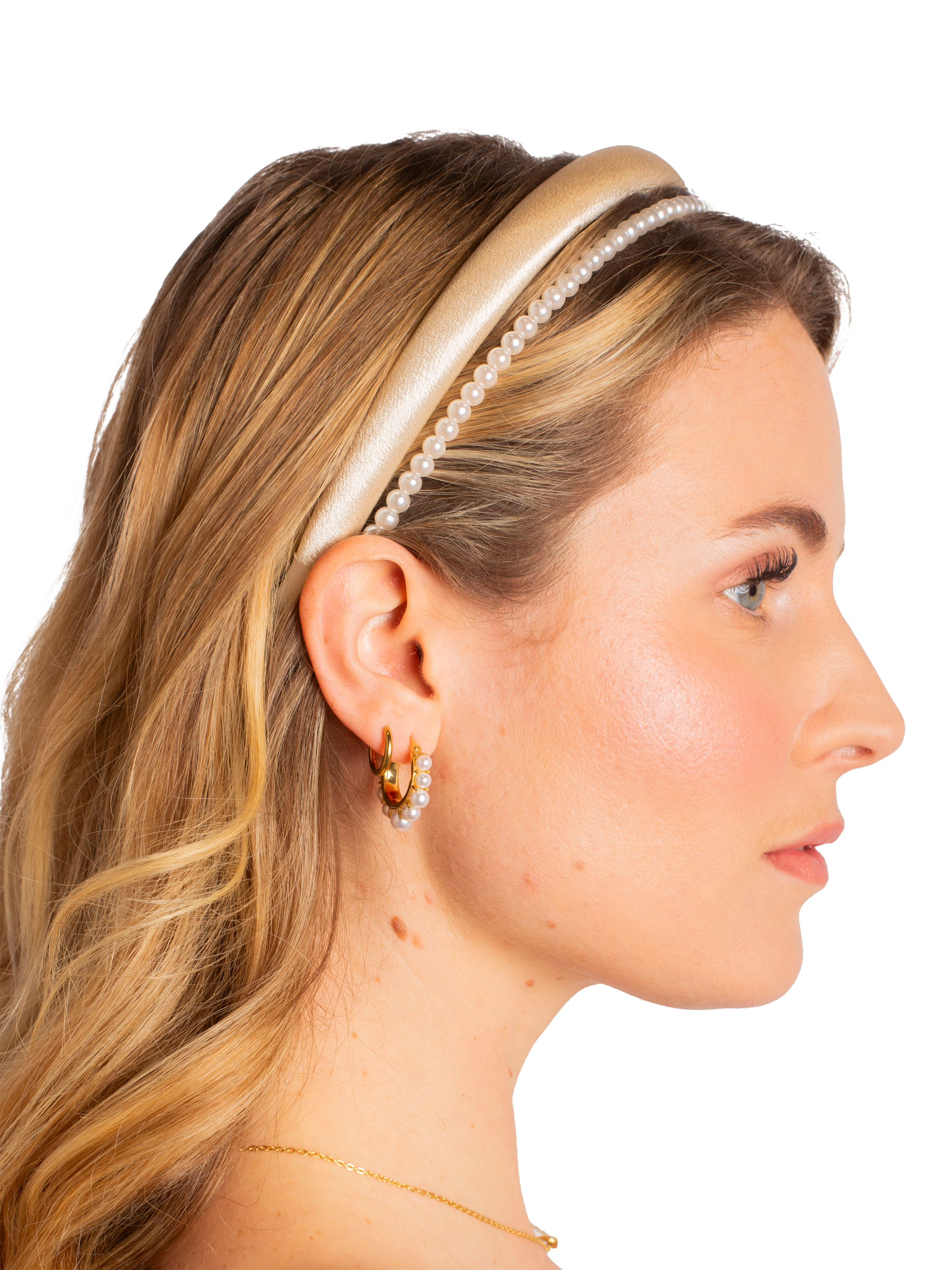 Product image 3 of 4, which shows Bloom & Bay Hyacinth Pearl Detail Headband, Cream