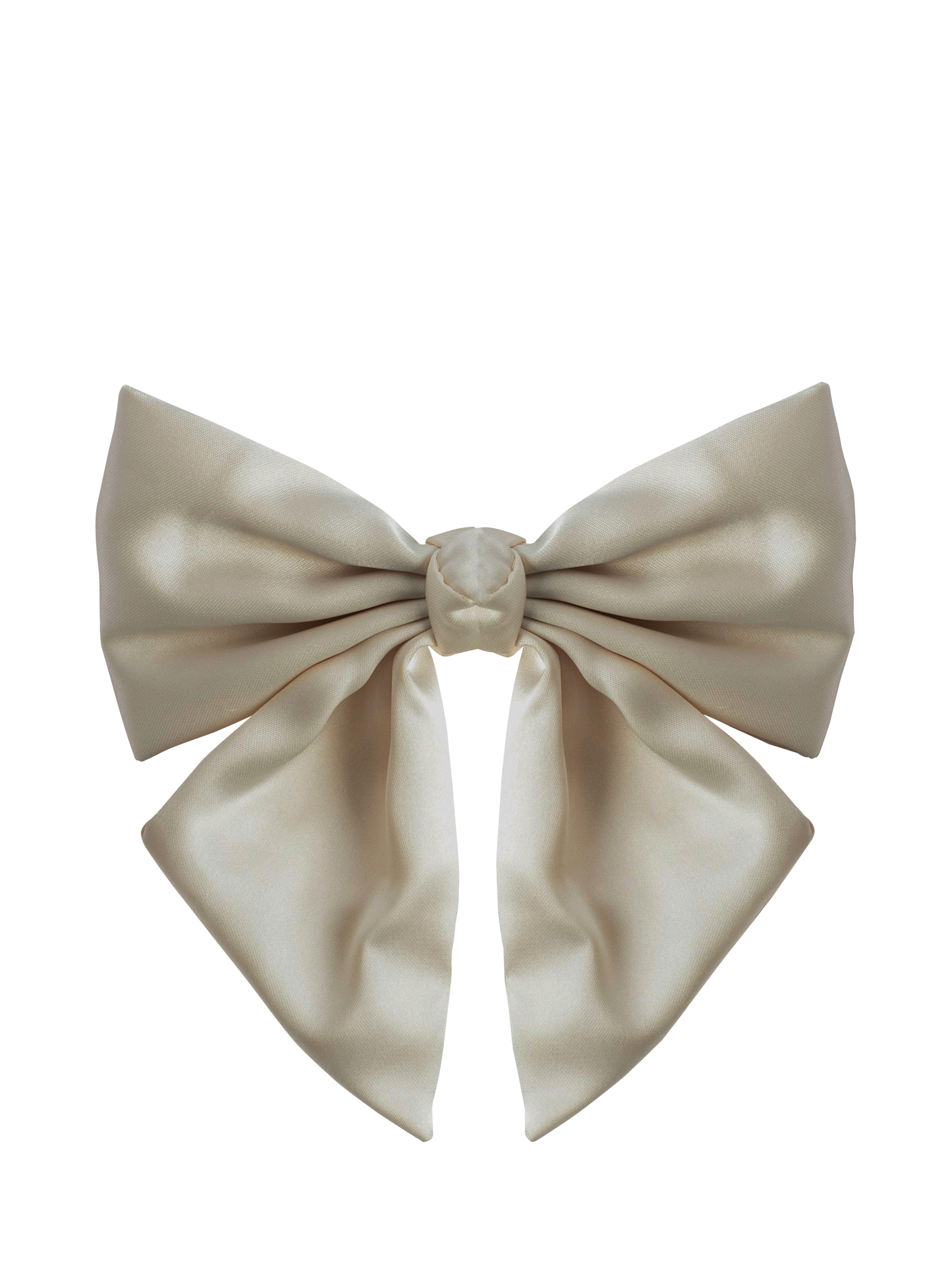 Product image 1 of 2, which shows Bloom & Bay Saphron Bow Hair Clip, Cream