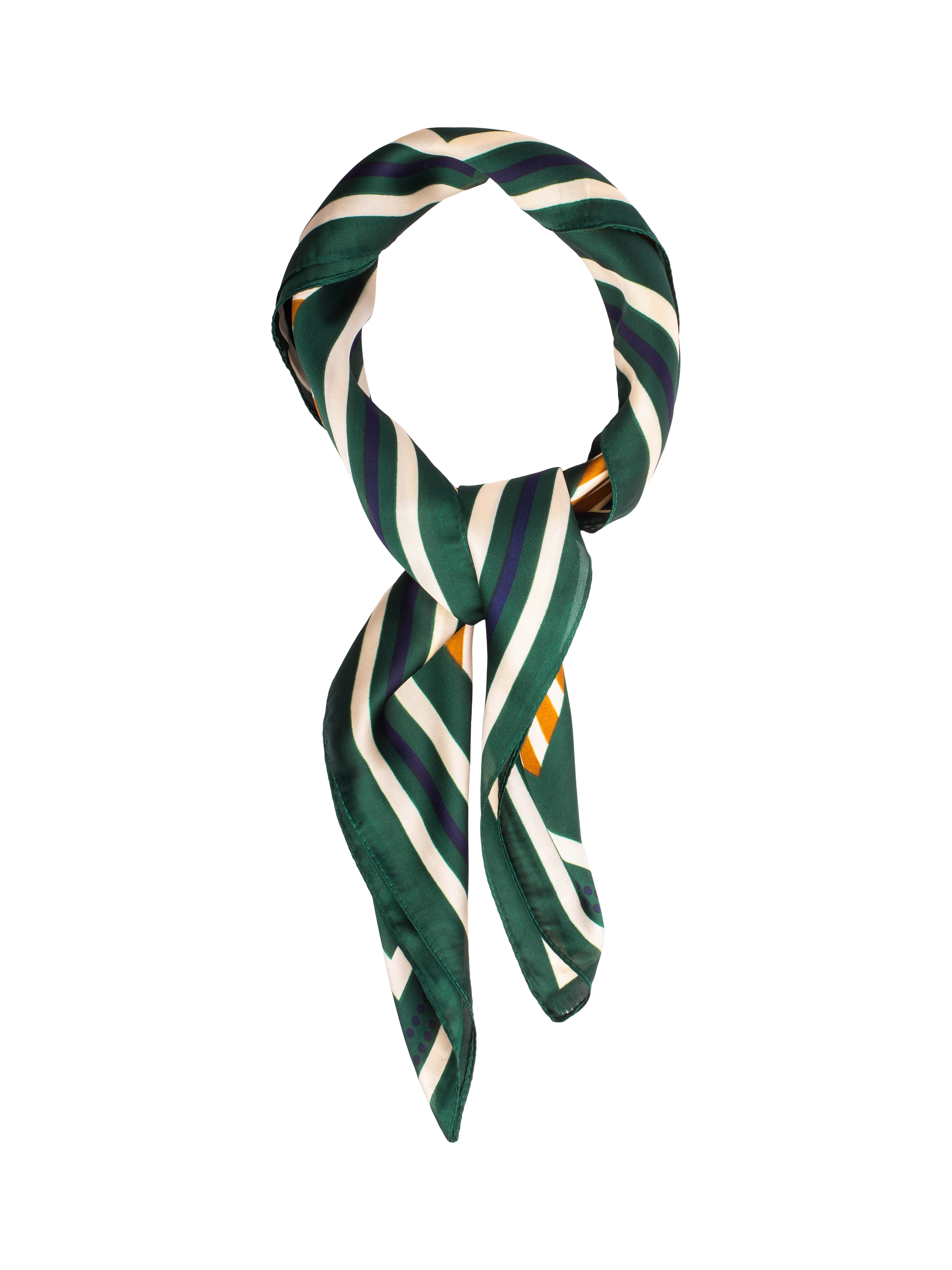 Product image 1 of 5, which shows Bloom & Bay Iris Geometric Satin Scarf, Green