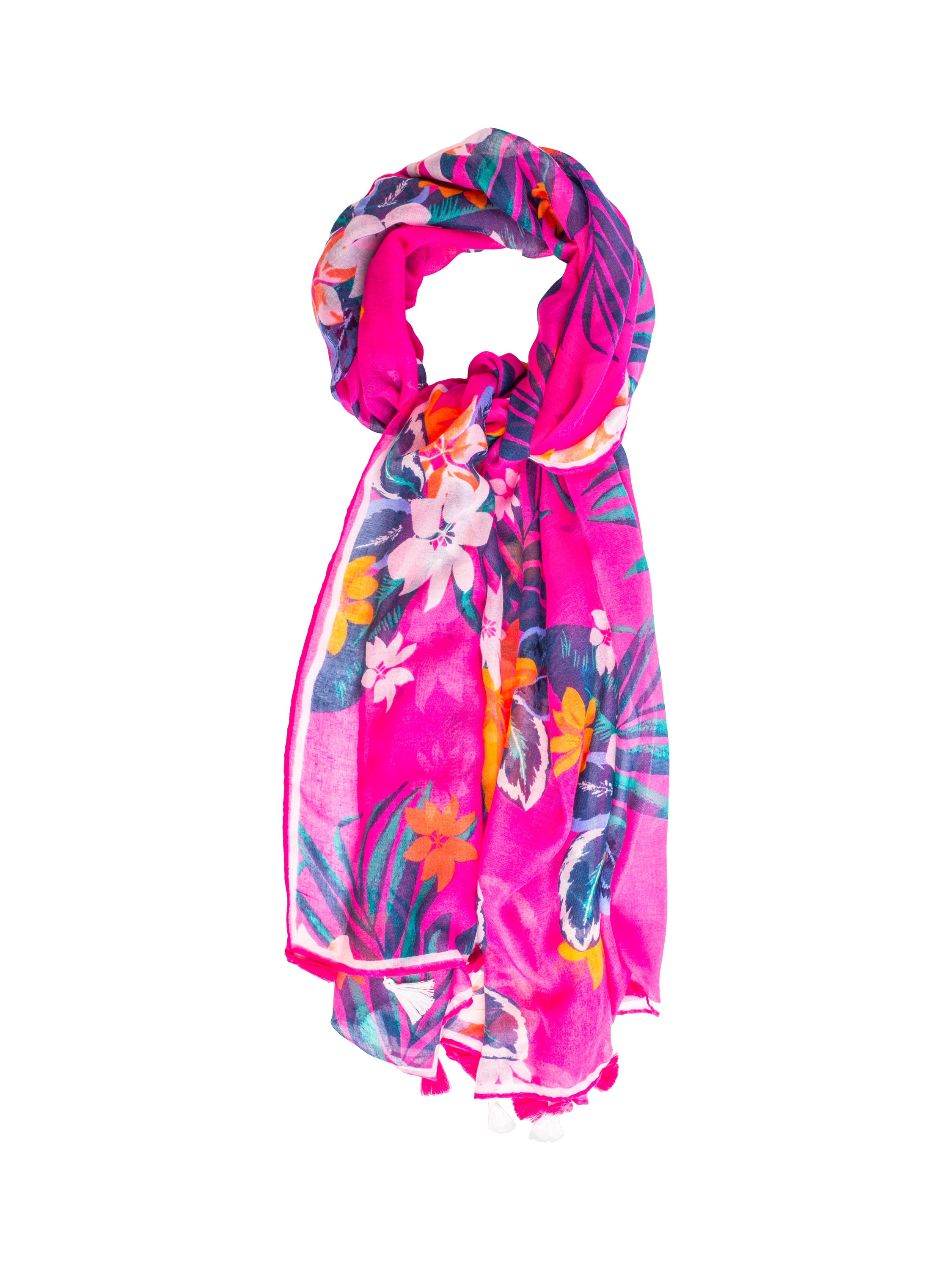 Product image 1 of 4, which shows Bloom & Bay Tropicana Scarf, Pink