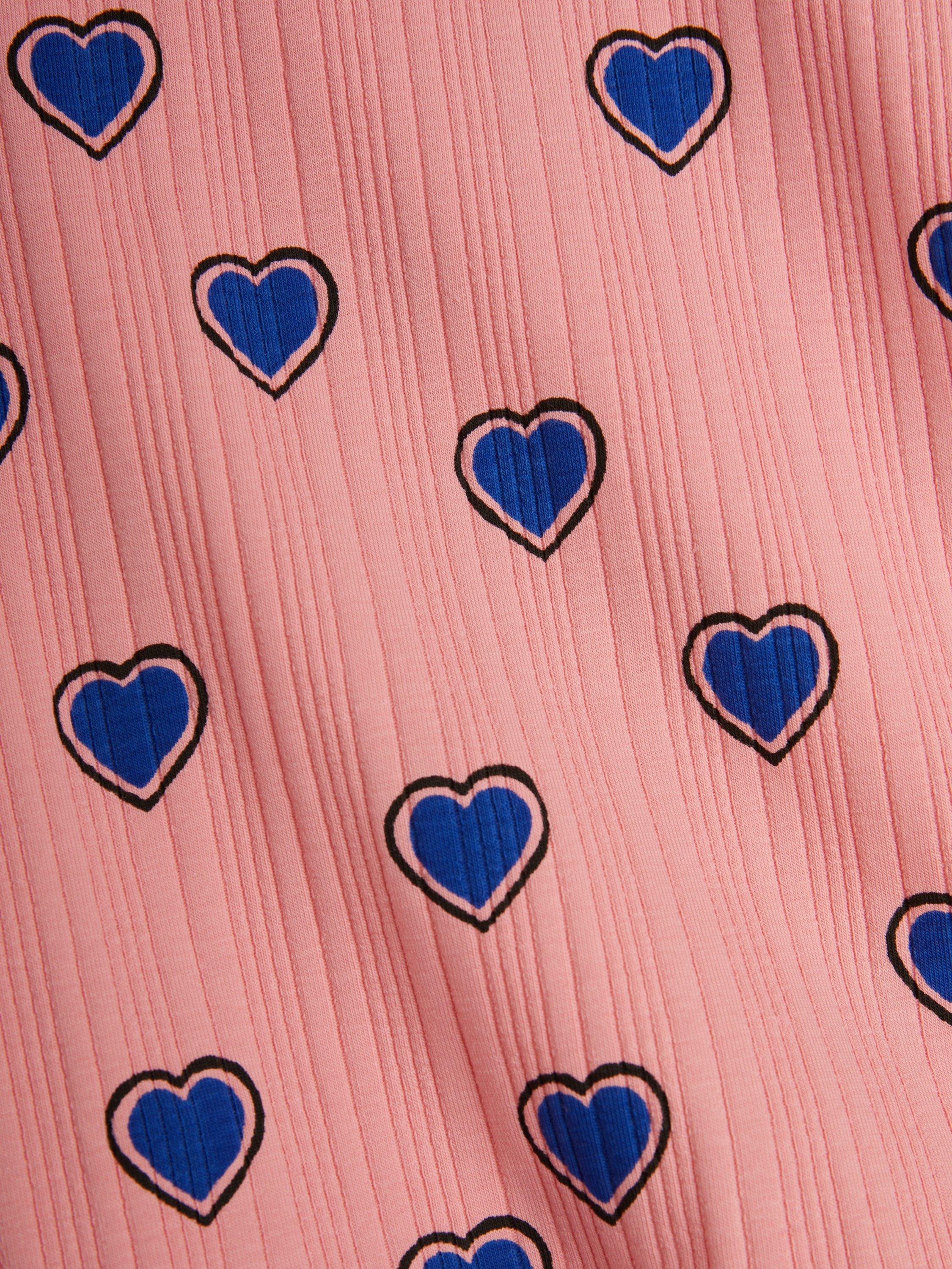 Product image 4 of 4, which shows Mini Rodini Kids' Organic Cotton Blend Dress, Pink Hearts, 18-36 months