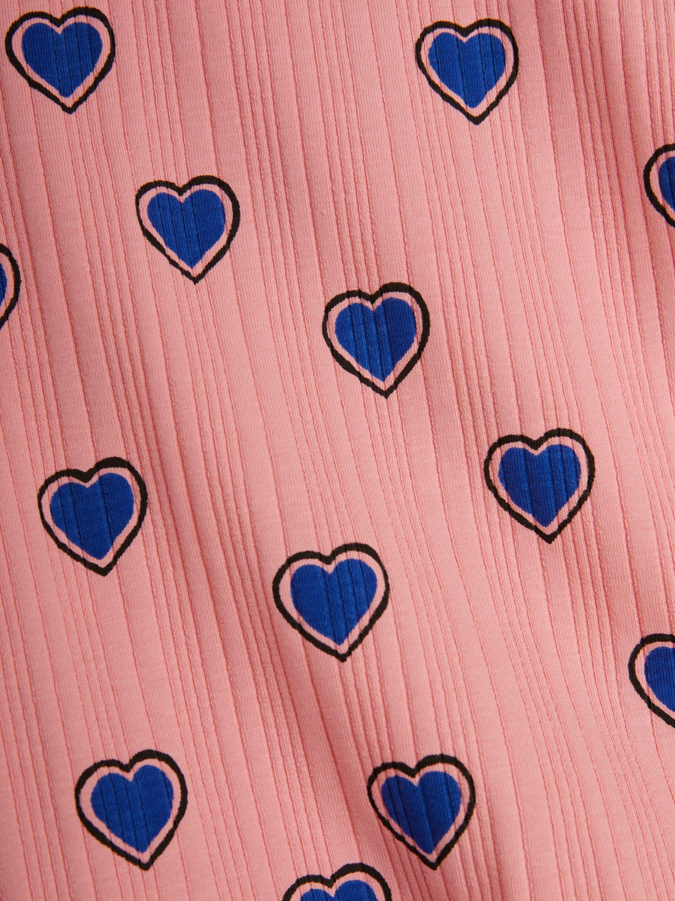 Product image 3 of 3, which shows Mini Rodini Kids' Organic Cotton Blend T-Shirt, Pink Hearts, 1-4 months