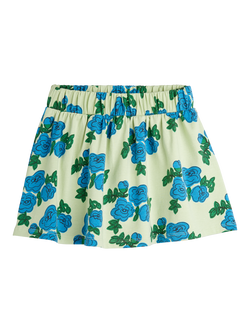 Mini Rodini Kids' Floral Mini Skirt, Blue Roses, Blue Roses