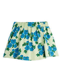 Mini Rodini Kids' Floral Mini Skirt, Blue Roses - view 2, Blue Roses