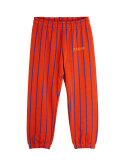 Mini Rodini Kids' Organic Cotton Striped Joggers, Orange Stripe, Orange Stripe