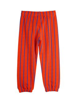 Mini Rodini Kids' Organic Cotton Striped Joggers, Orange Stripe - view 2, Orange Stripe