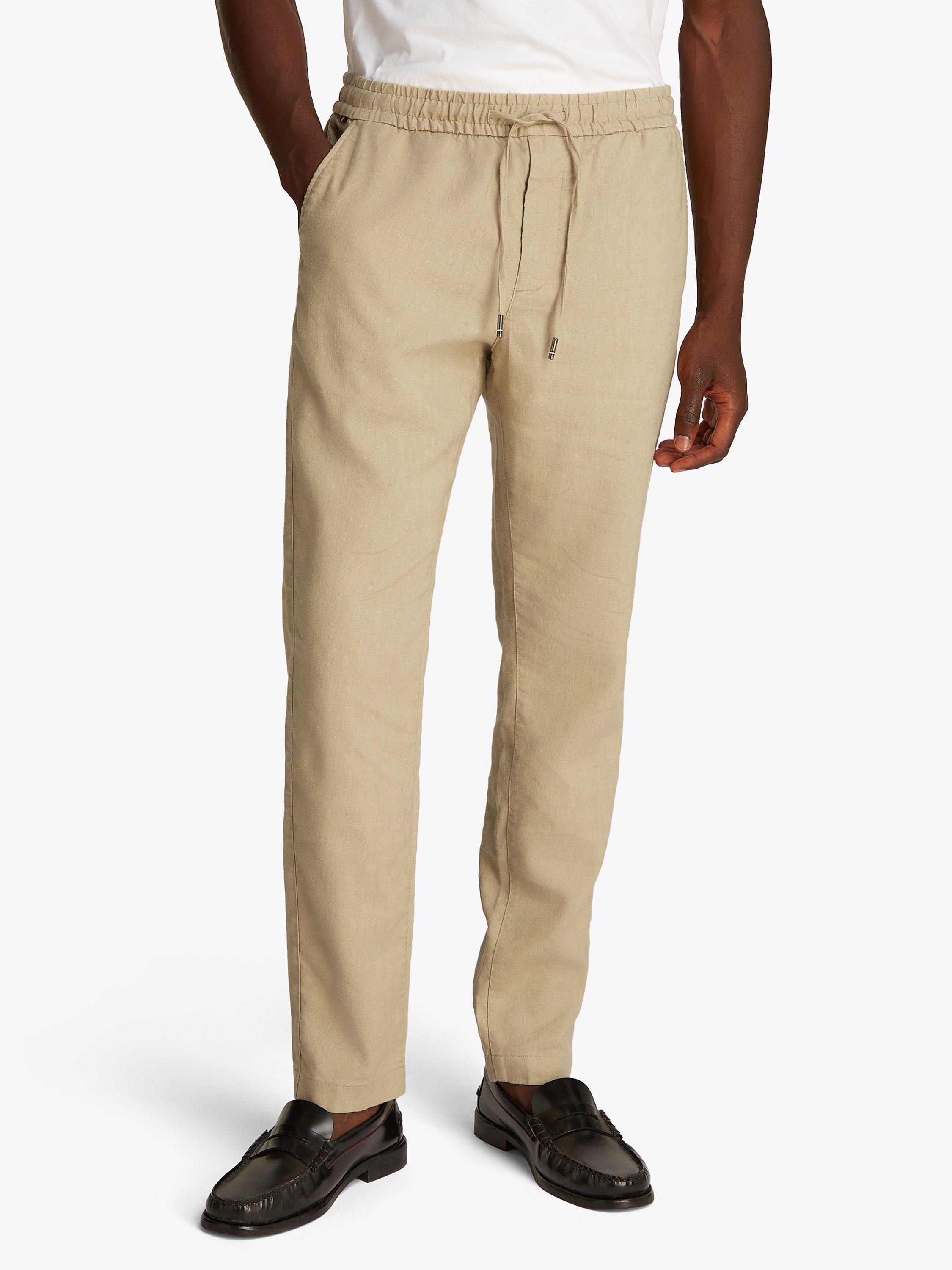 Product image 1 of 8, which shows Tommy Hilfiger Harlem Linen Blend Chinos, Sandalwood, 38R