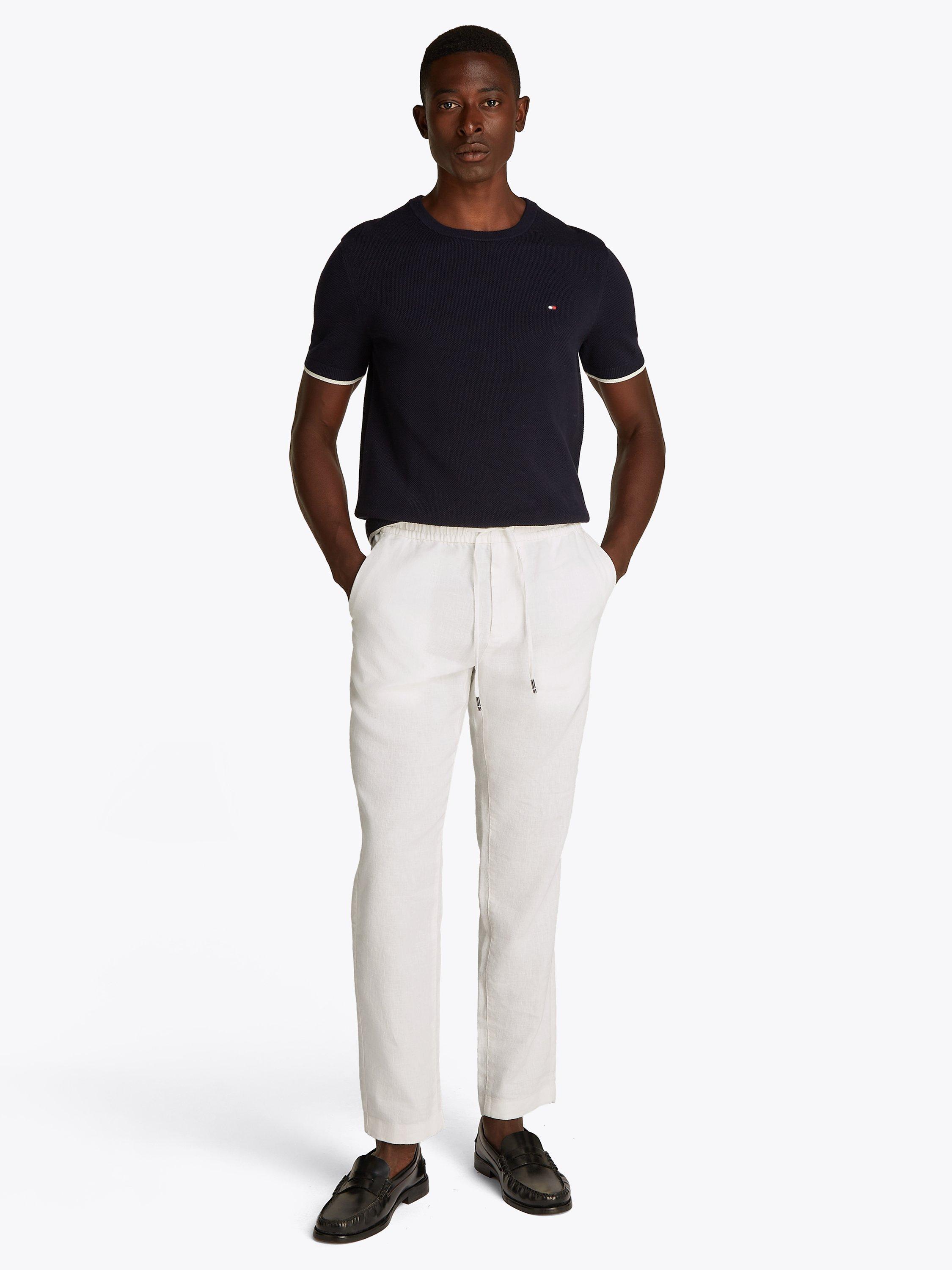 Product image 2 of 8, which shows Tommy Hilfiger Harlem Linen Blend Trousers, White, 32S