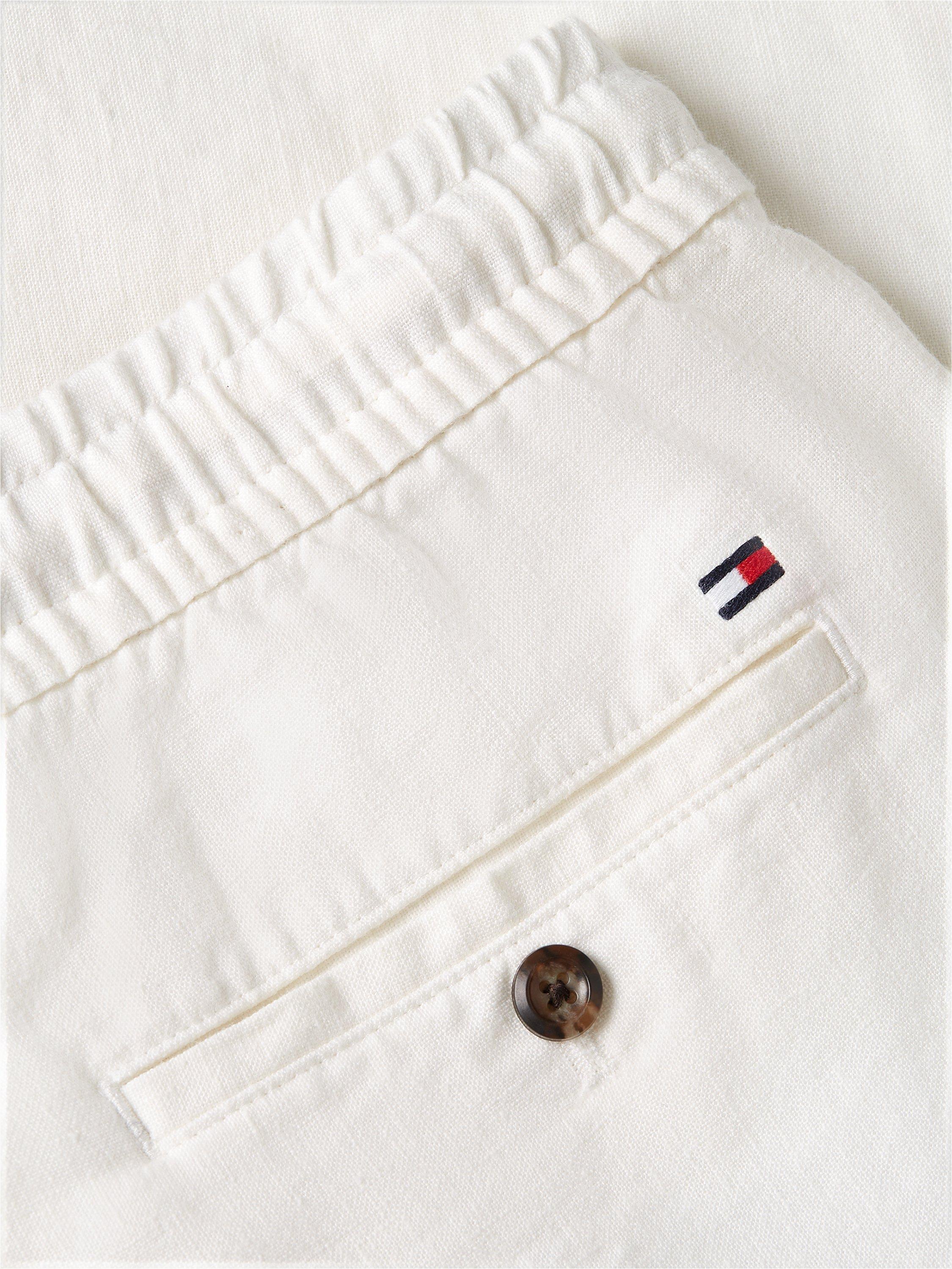 Product image 7 of 8, which shows Tommy Hilfiger Harlem Linen Blend Trousers, White, 32S
