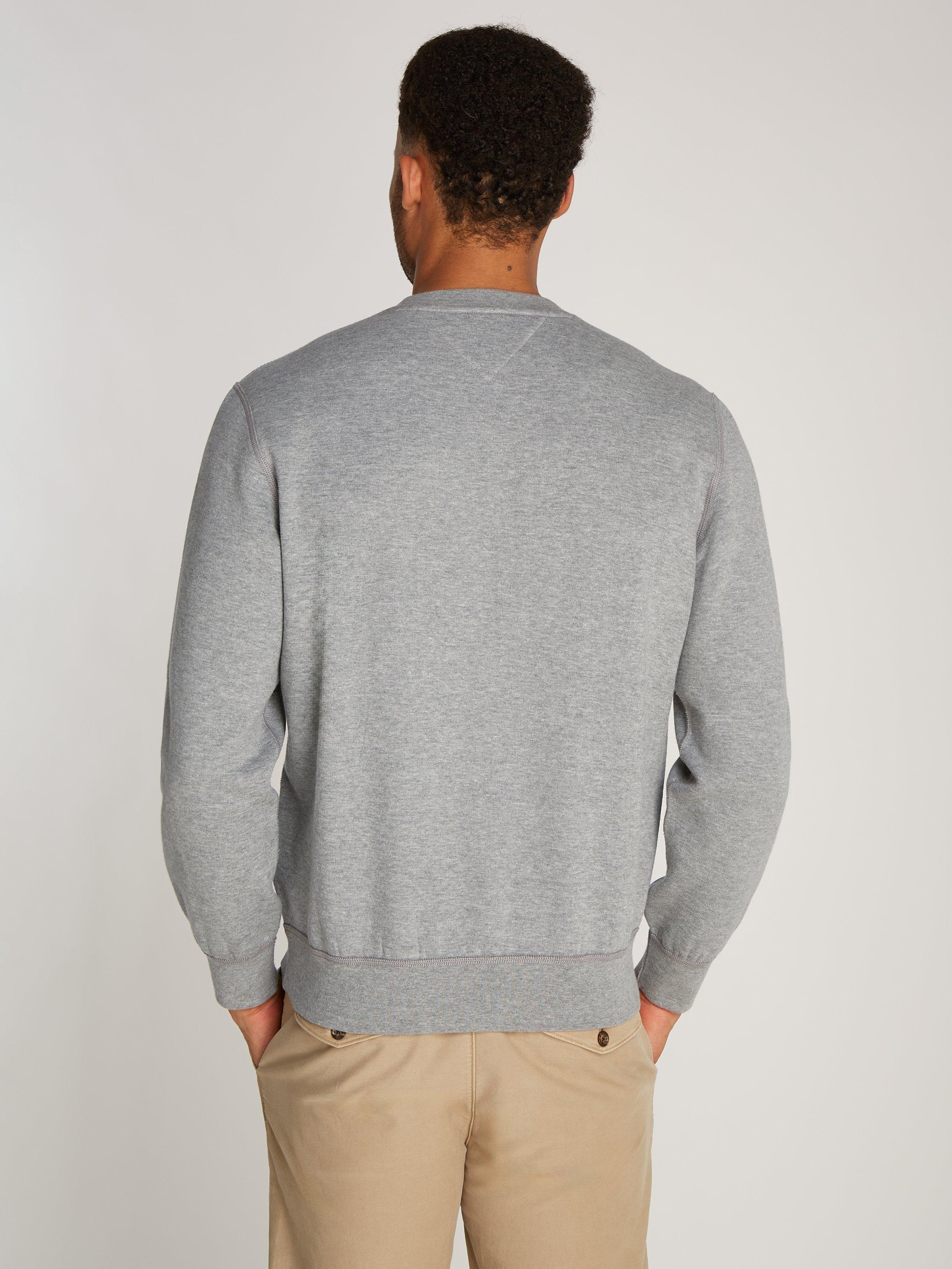 Product image 2 of 6, which shows Tommy Hilfiger Cotton Blend Essential Fleece Sweatshirt, Medium Grey Heather, S