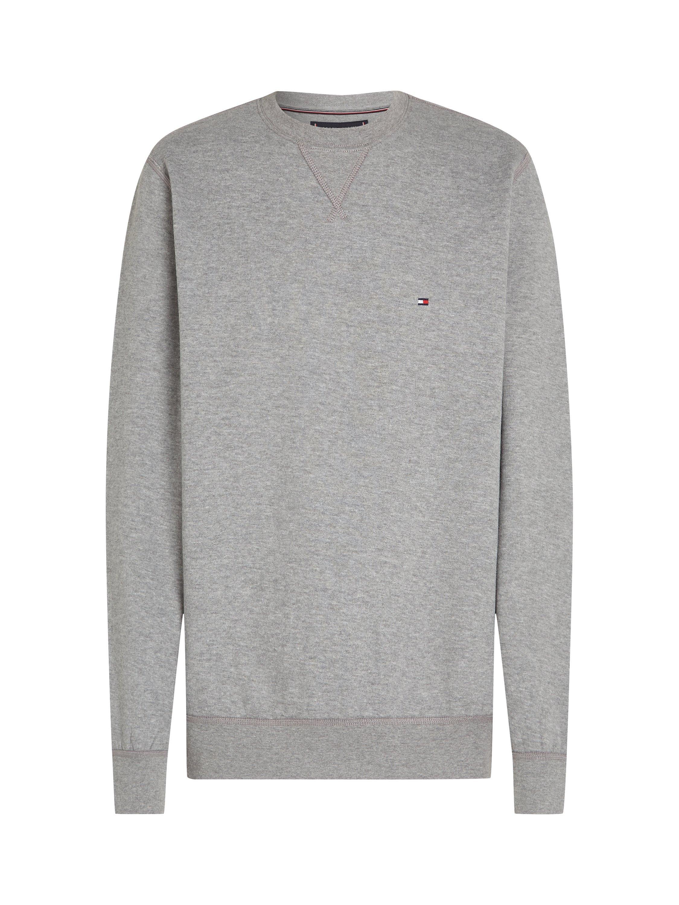 Product image 5 of 6, which shows Tommy Hilfiger Cotton Blend Essential Fleece Sweatshirt, Medium Grey Heather, S