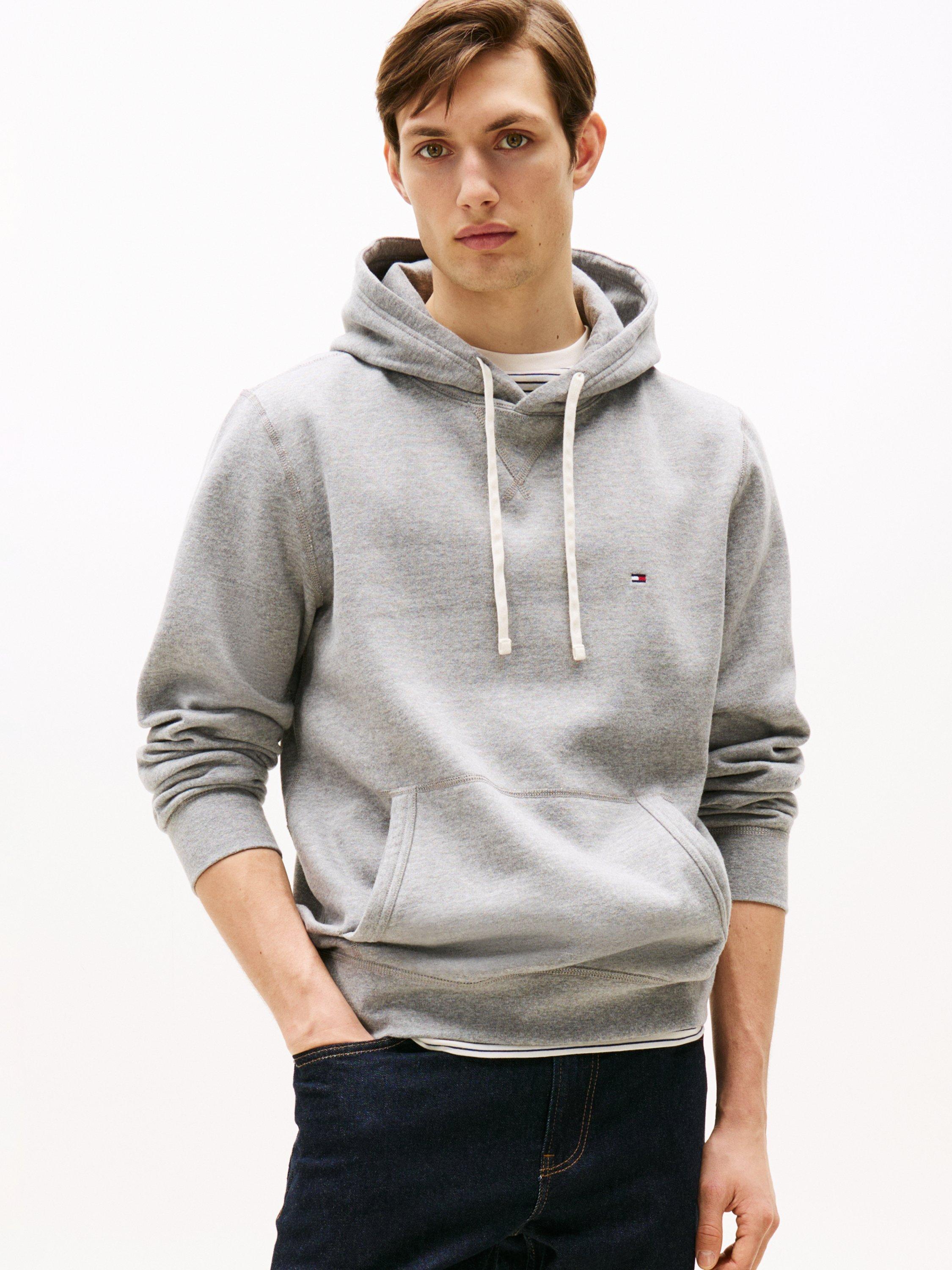 Product image 1 of 6, which shows Tommy Hilfiger Essential Fleece Hoodie, Medium Grey Heather, S