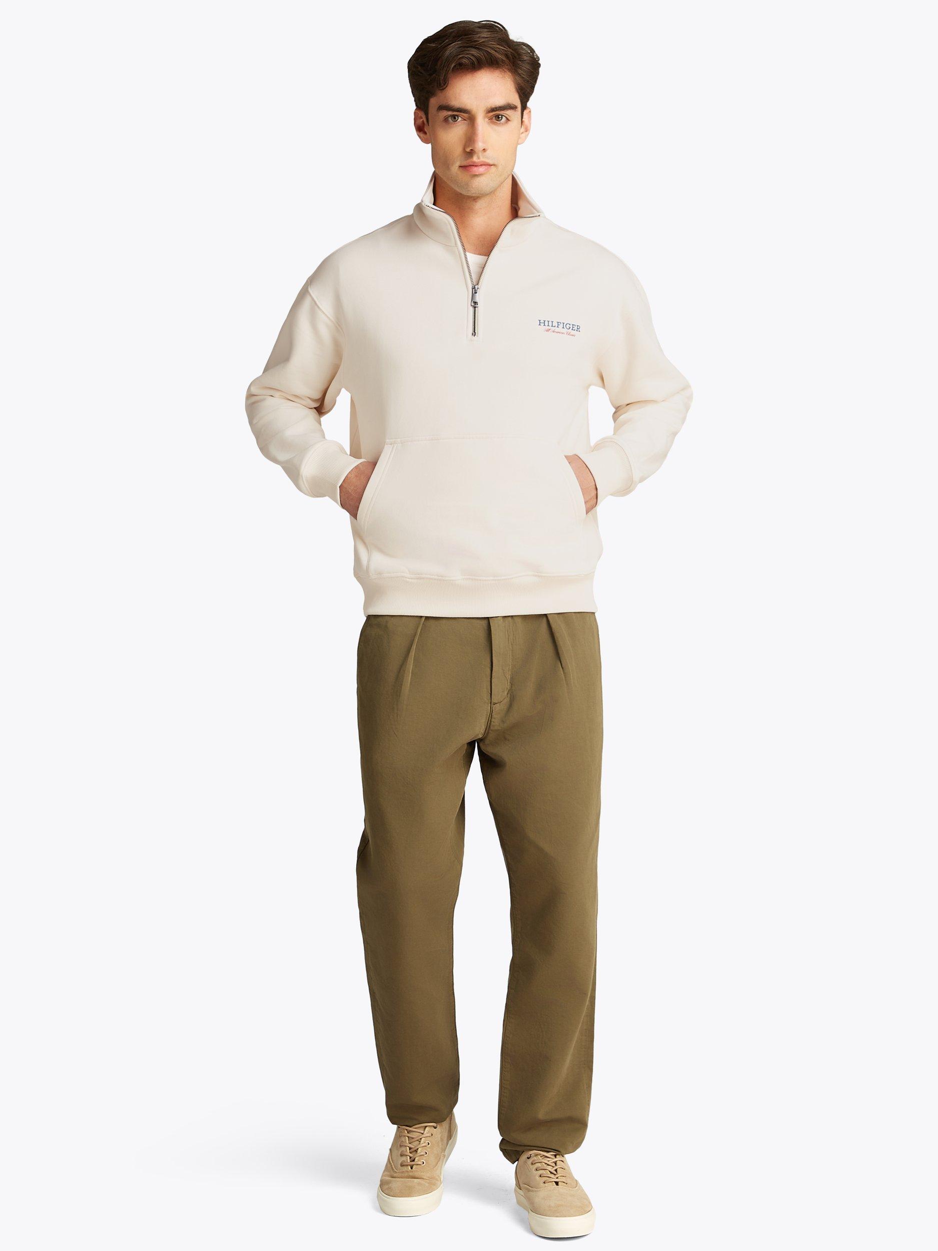 Product image 2 of 6, which shows Tommy Hilfiger Monotype Quarter Zip Sweatshirt, Ivory Petal, M