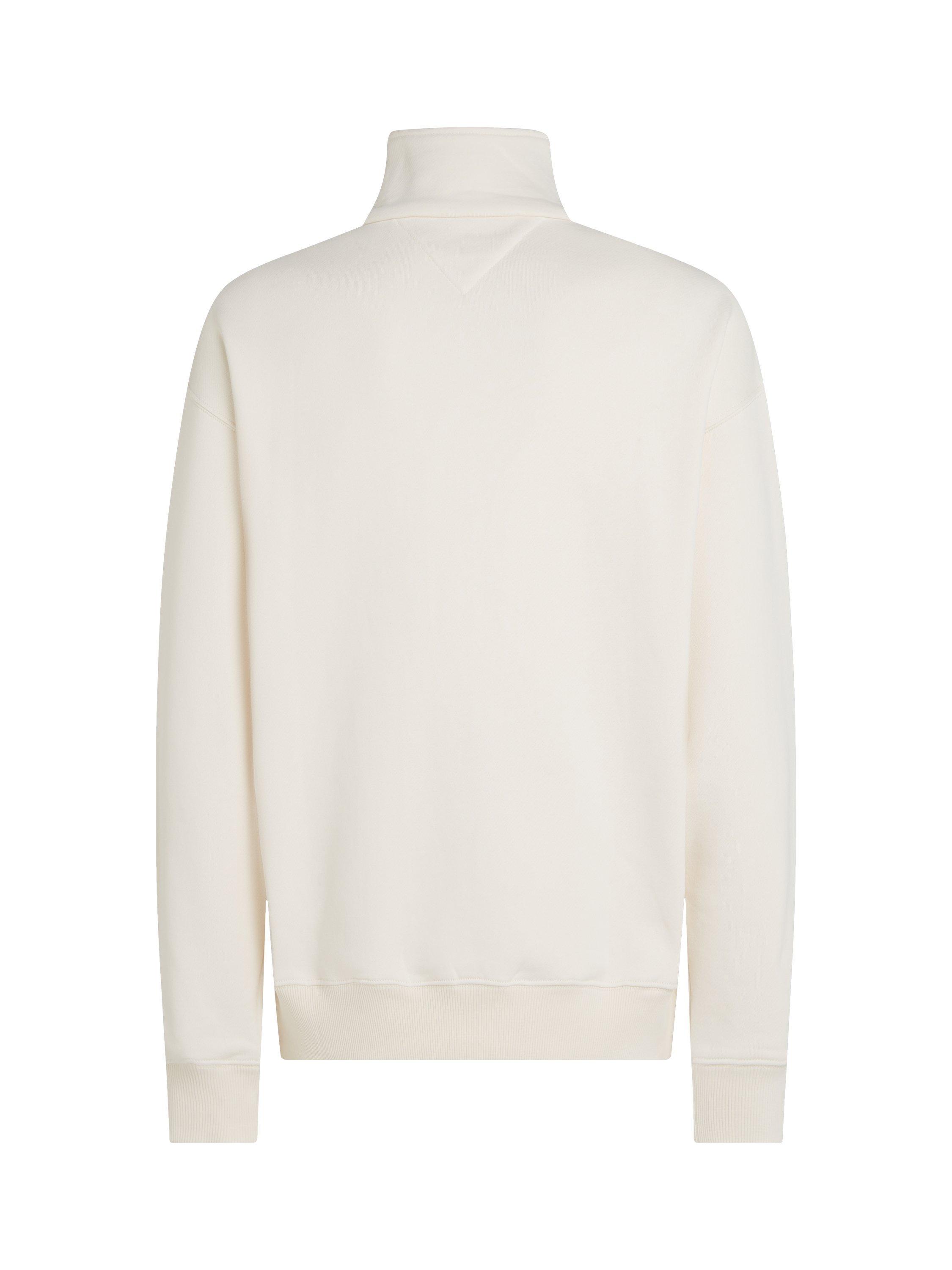 Product image 6 of 6, which shows Tommy Hilfiger Monotype Quarter Zip Sweatshirt, Ivory Petal, M