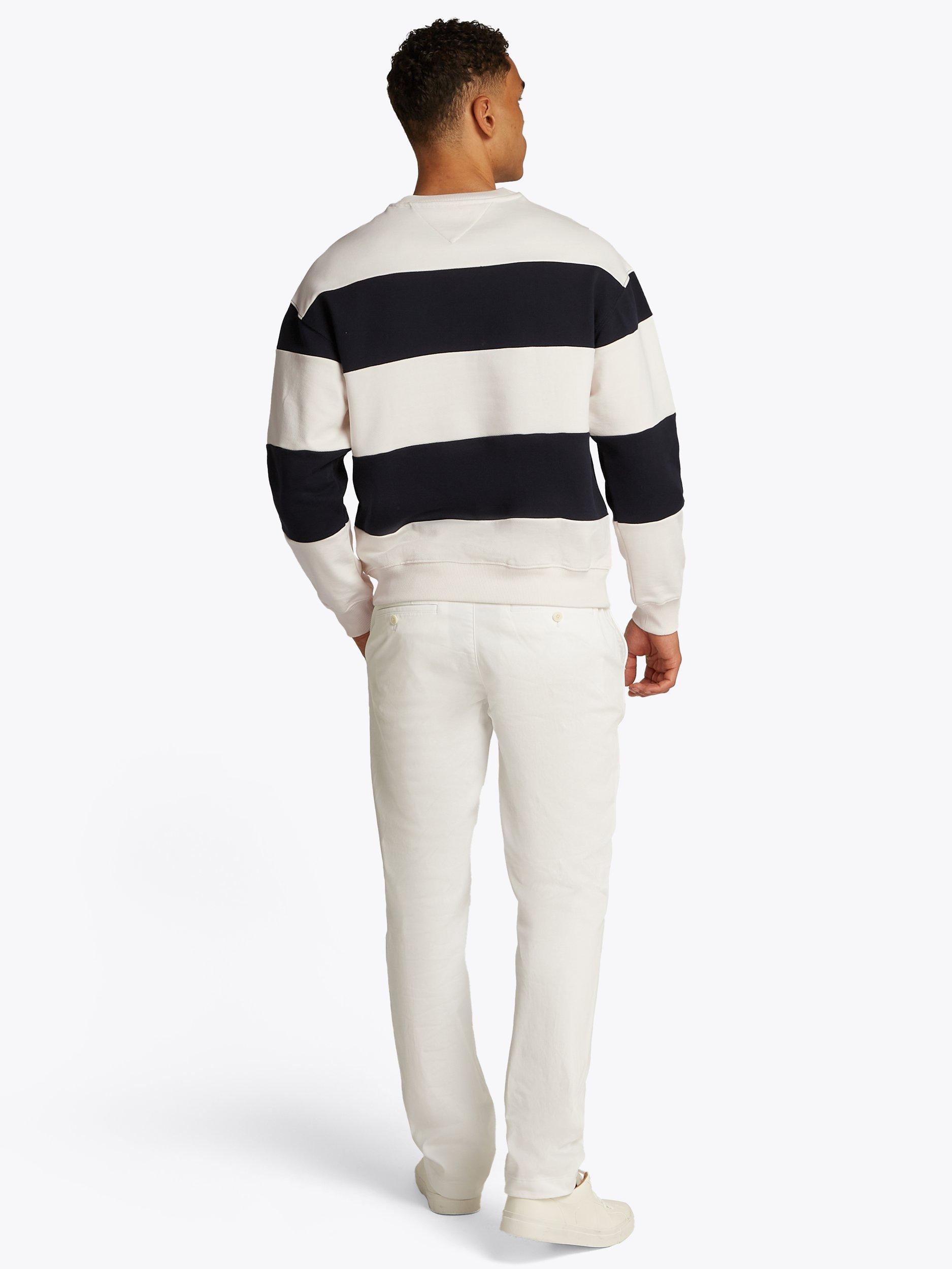 Product image 3 of 6, which shows Tommy Hilfiger Cotton Monotype Stripe Sweatshirt, Desert Sky/Ivory Petal, S