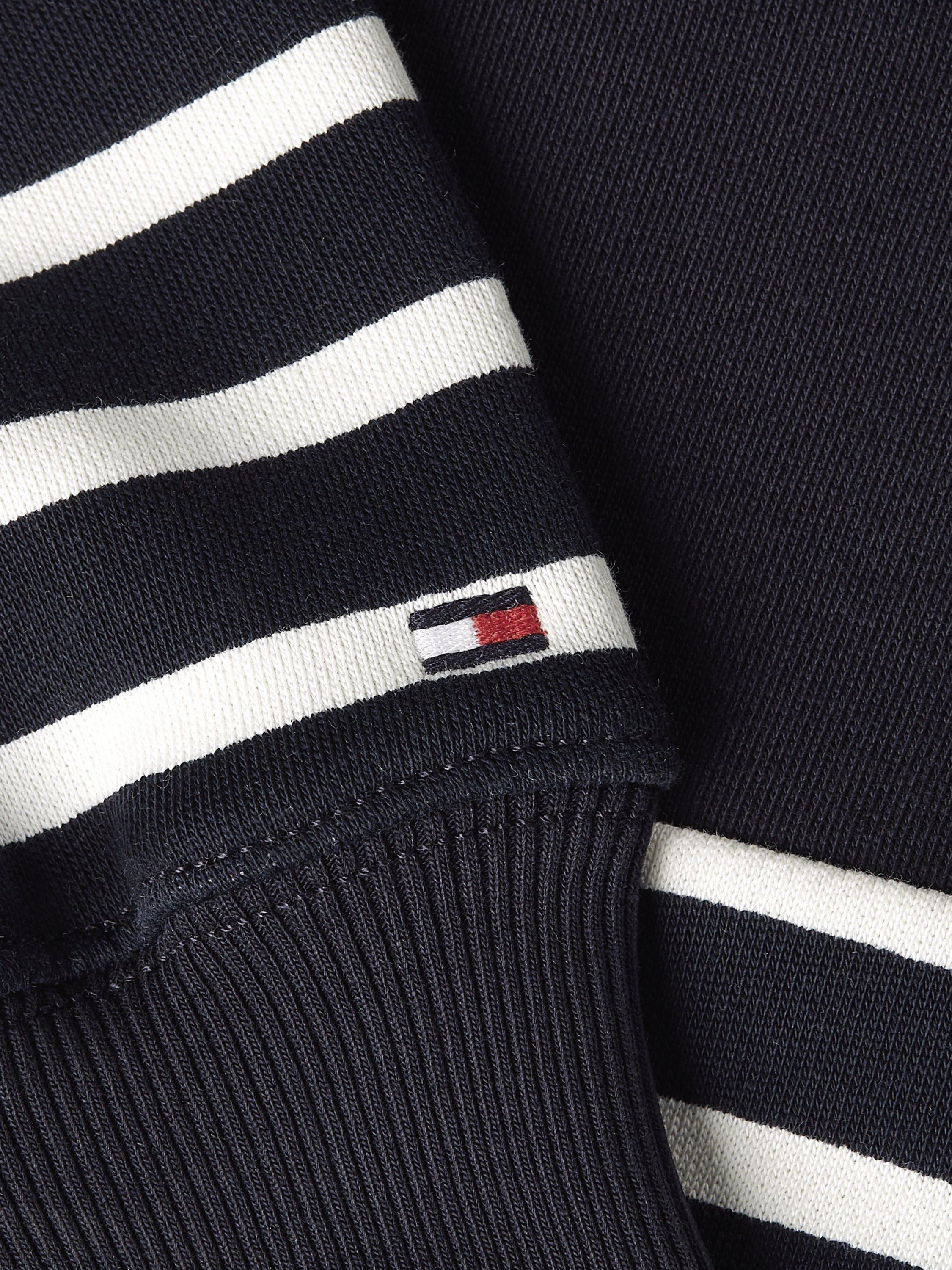 Product image 8 of 9, which shows Tommy Hilfiger Quarter-Zip Striped Jumper, Desert Sky/Ivory Petal, M