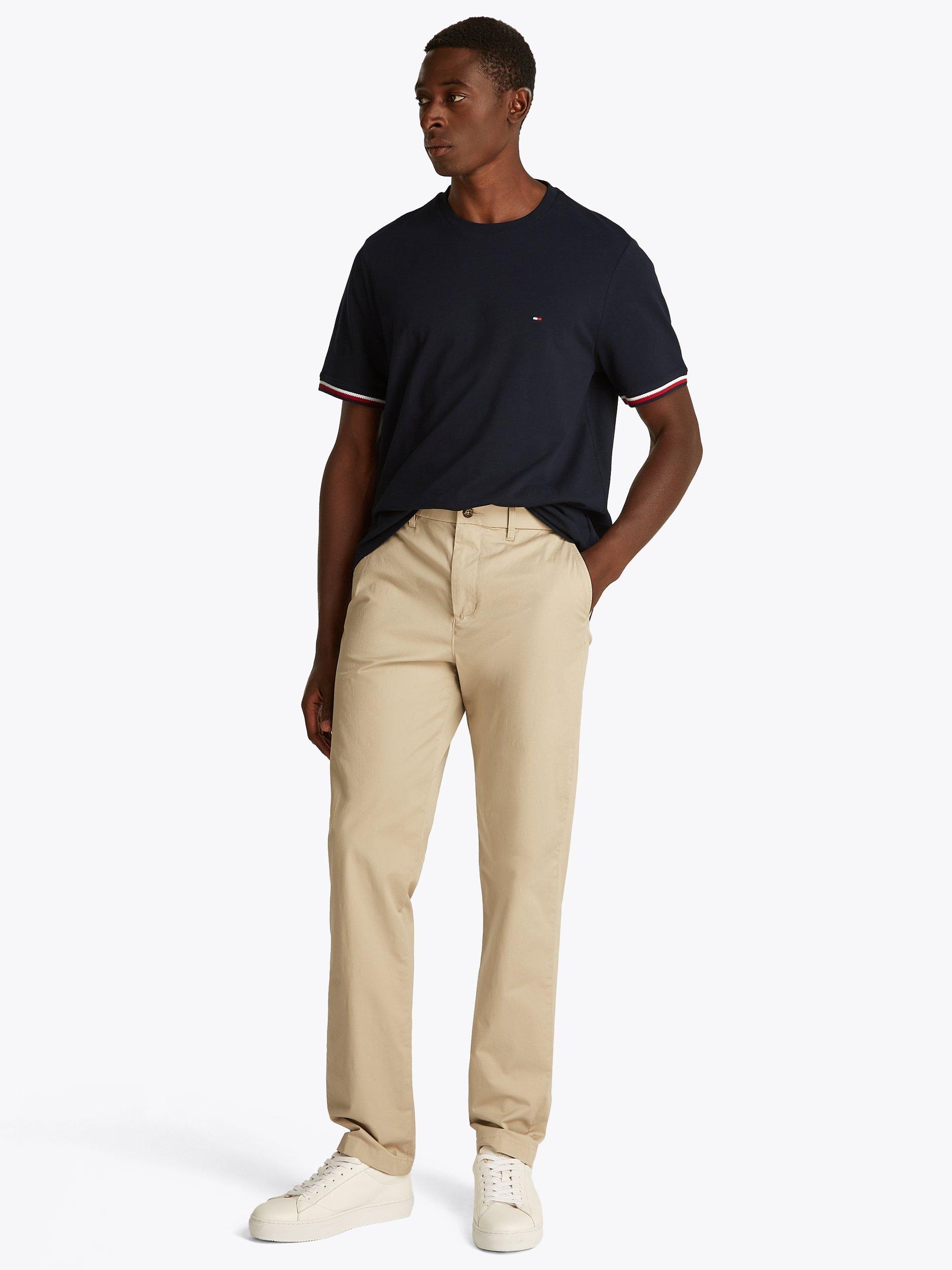 Product image 2 of 6, which shows Tommy Hilfiger Cotton Regular Fit Stripe Cut Off T-Shirt, Desert Sky, M
