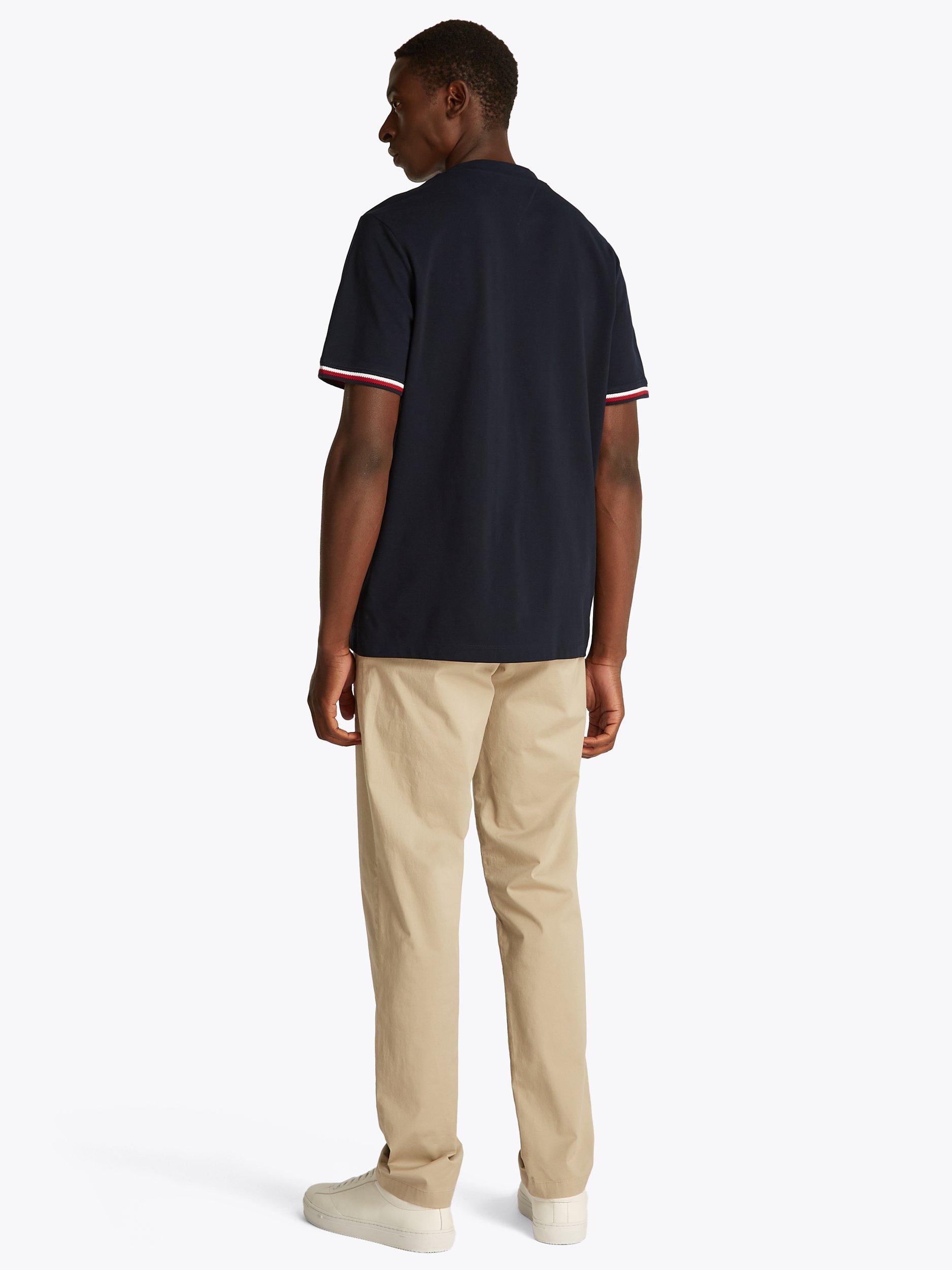 Product image 3 of 6, which shows Tommy Hilfiger Cotton Regular Fit Stripe Cut Off T-Shirt, Desert Sky, M