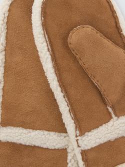 John Lewis Sheepskin Mittens - view 2, Tan