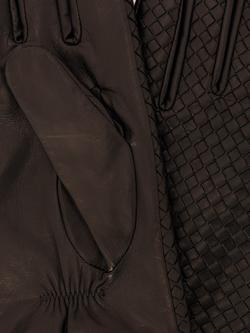 John Lewis Woven Leather Cashmere Lined Gloves - view 2, Chocolate