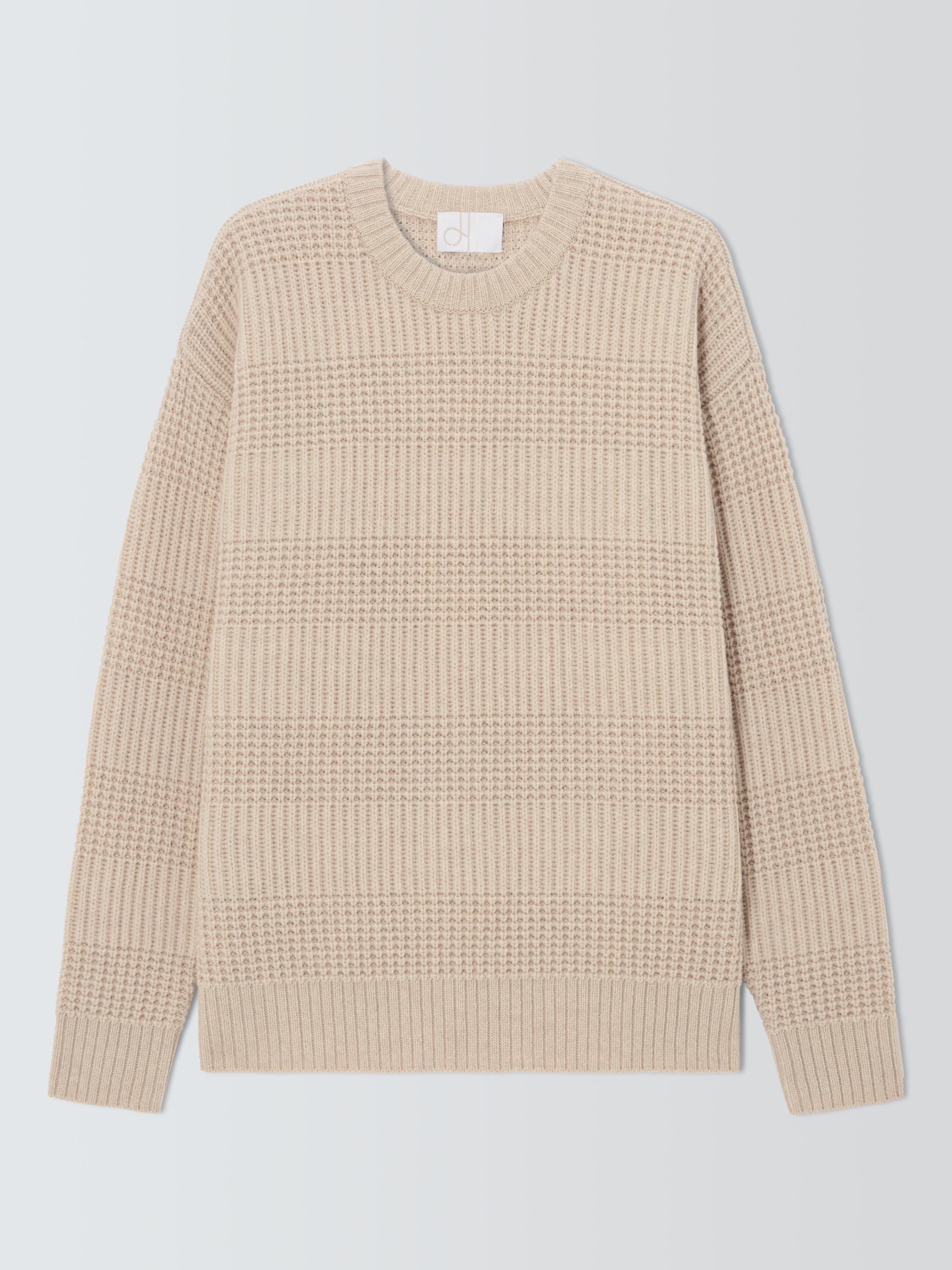 Product image 4 of 6, which shows John Lewis Lambswool Blend Broken Rib Knit Crew Neck Jumper, Shearling, S