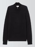 John Lewis Cotton Cashmere Half Zip Cable Knit High Neck Jumper
