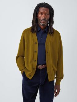 John Lewis Cotton Blend V-Neck Cardigan, Musk