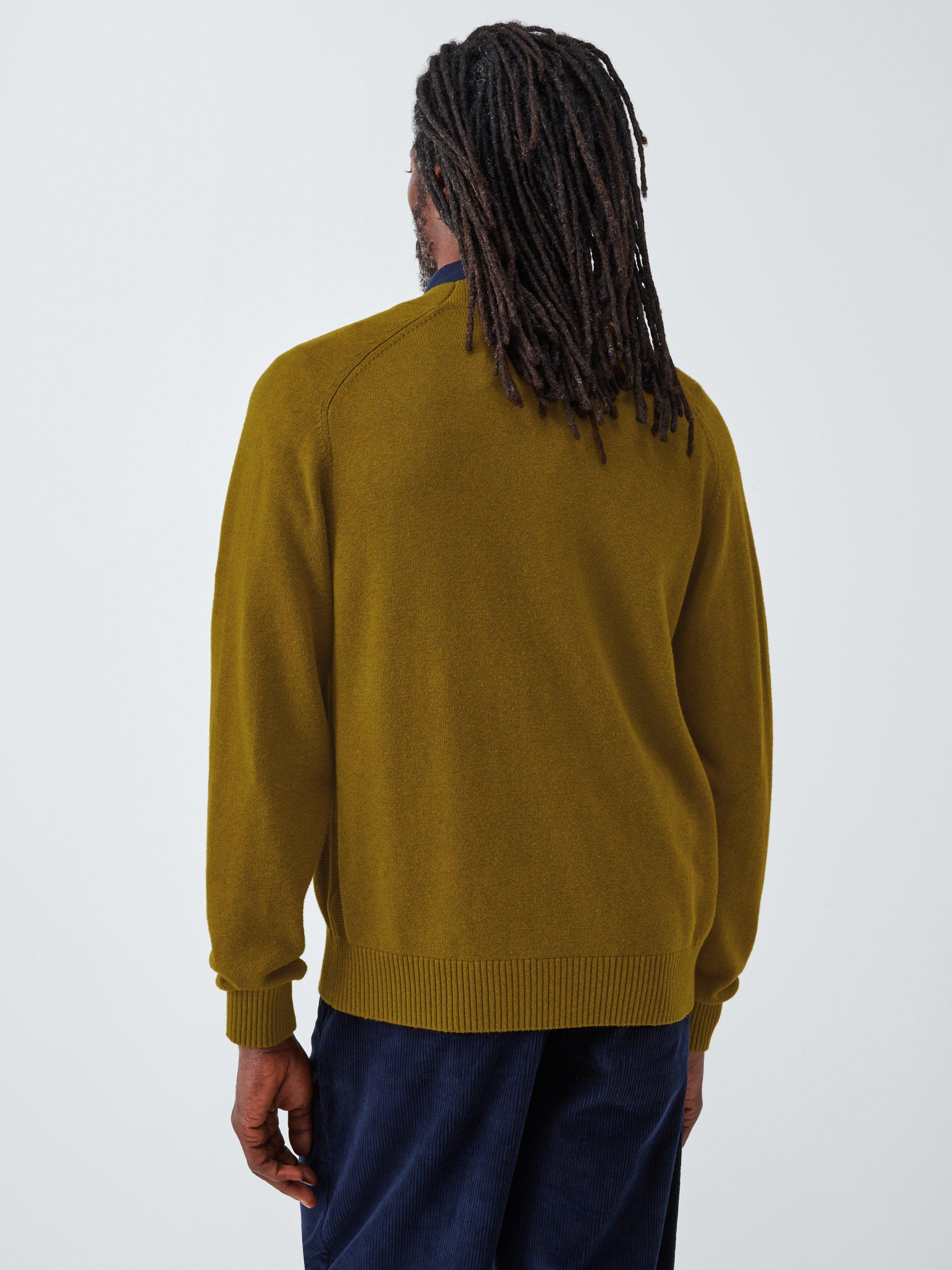 Product image 2 of 6, which shows John Lewis Cotton & Cashmere Blend V-Neck Cardigan, Musk, S